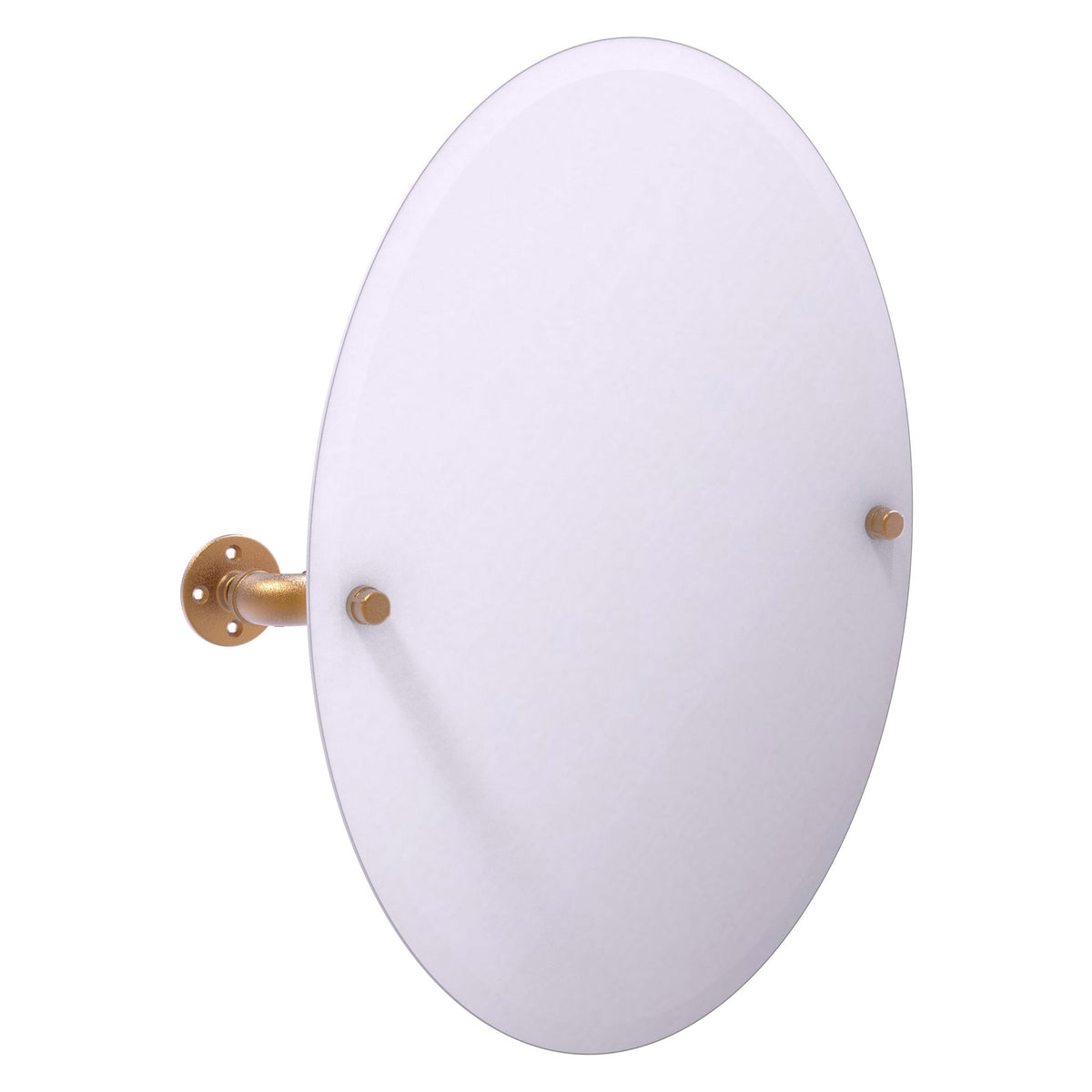 Allied Brass Pipeline 24.5" x 4.1" Brushed Bronze Solid Brass Frameless Oval Wall-Mounted Tilt Mirror