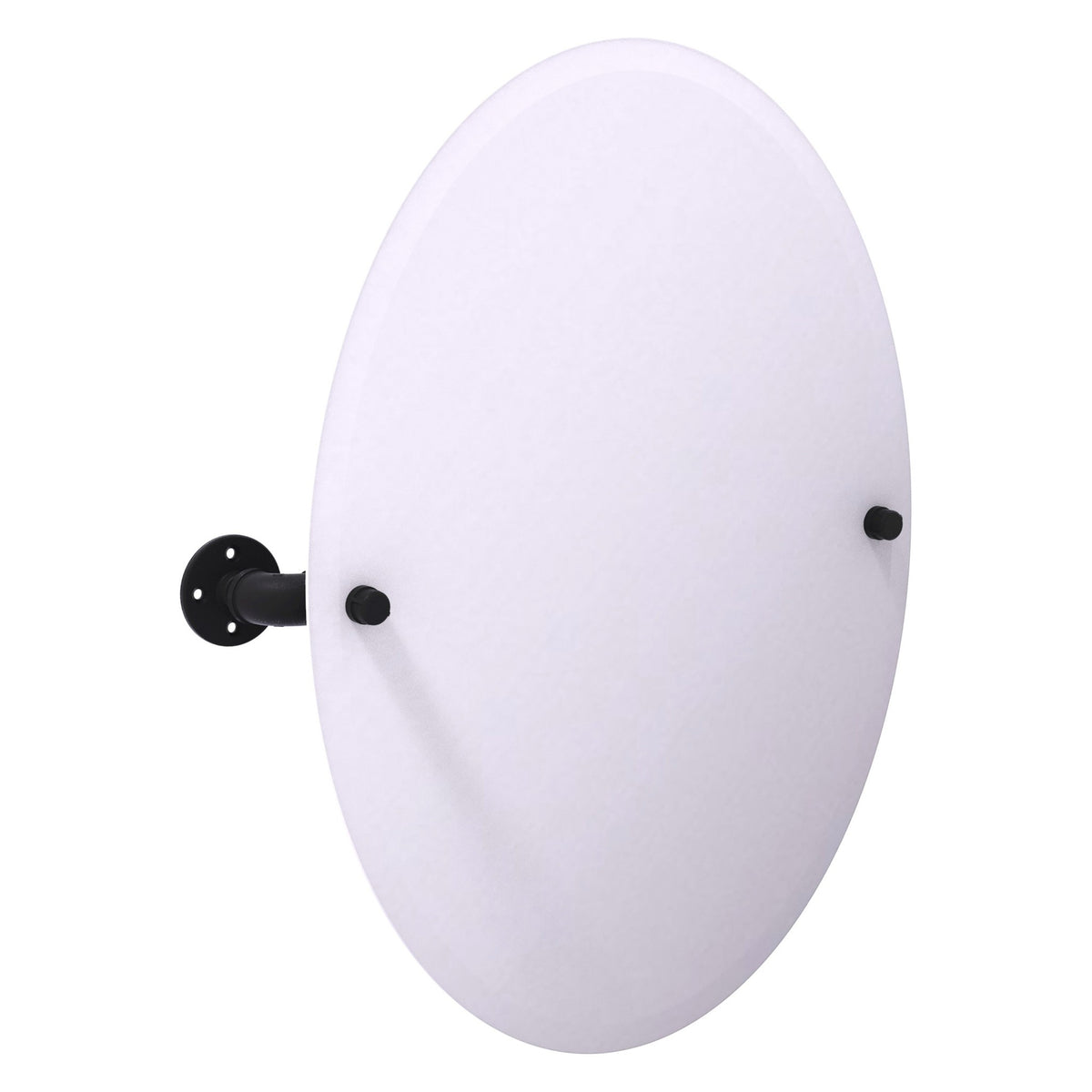 Allied Brass Pipeline 24.5" x 4.1" Matte Black Solid Brass Frameless Oval Wall-Mounted Tilt Mirror