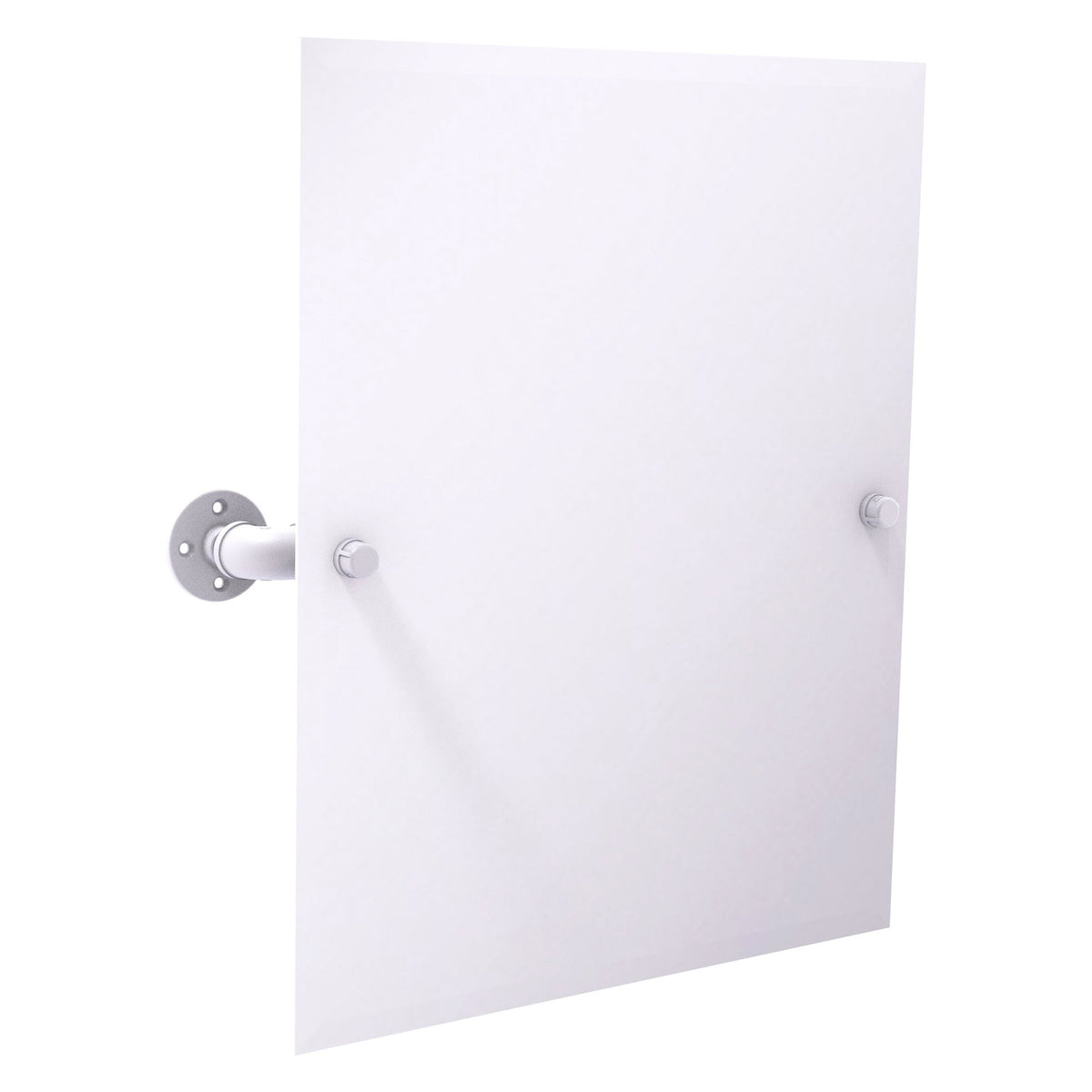 Allied Brass Pipeline 24.5" x 4.1" Matte White Solid Brass Frameless Rectangular Wall-Mounted Tilt Mirror