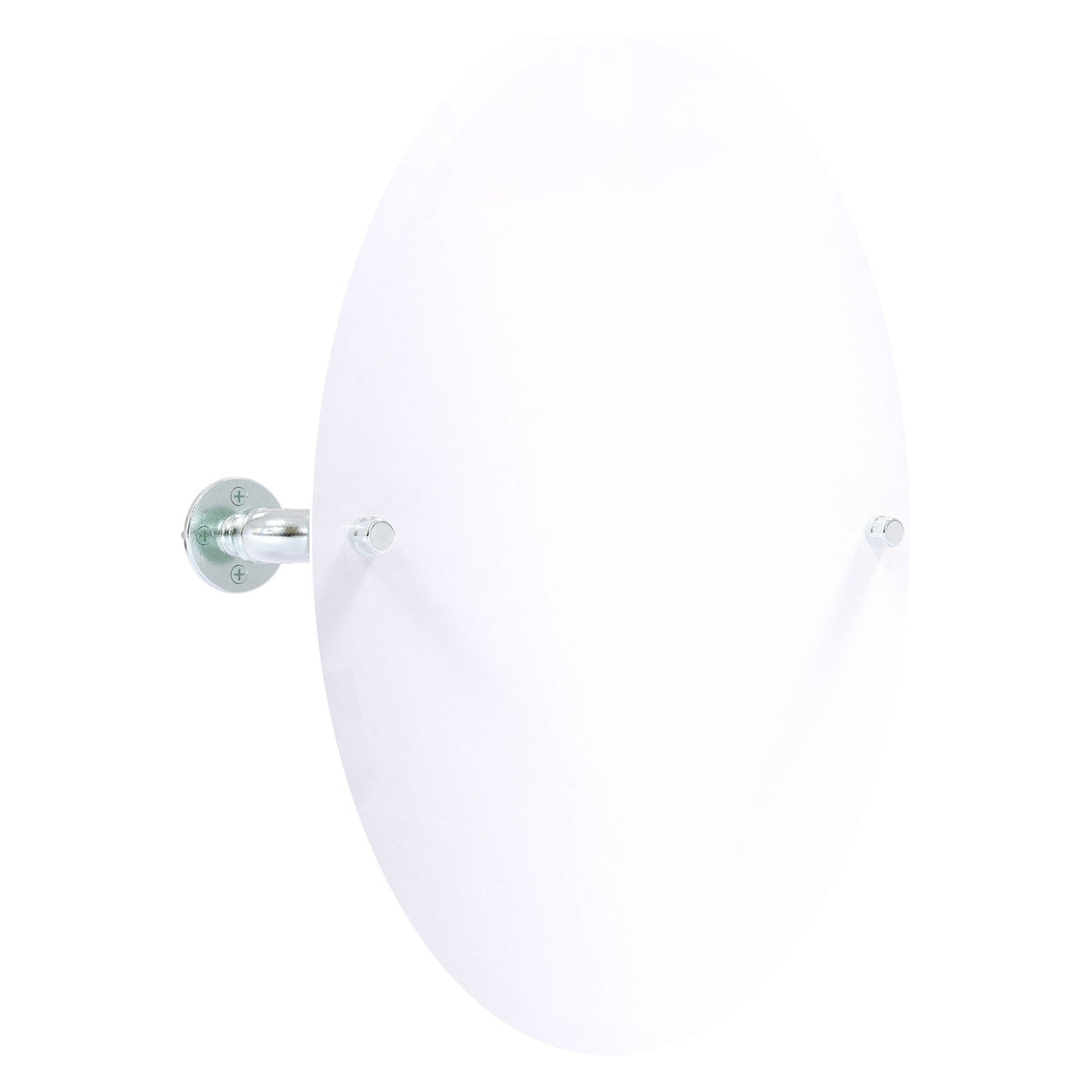 Allied Brass Pipeline 24.5" x 4.1" Polished Chrome Solid Brass Frameless Oval Wall-Mounted Tilt Mirror