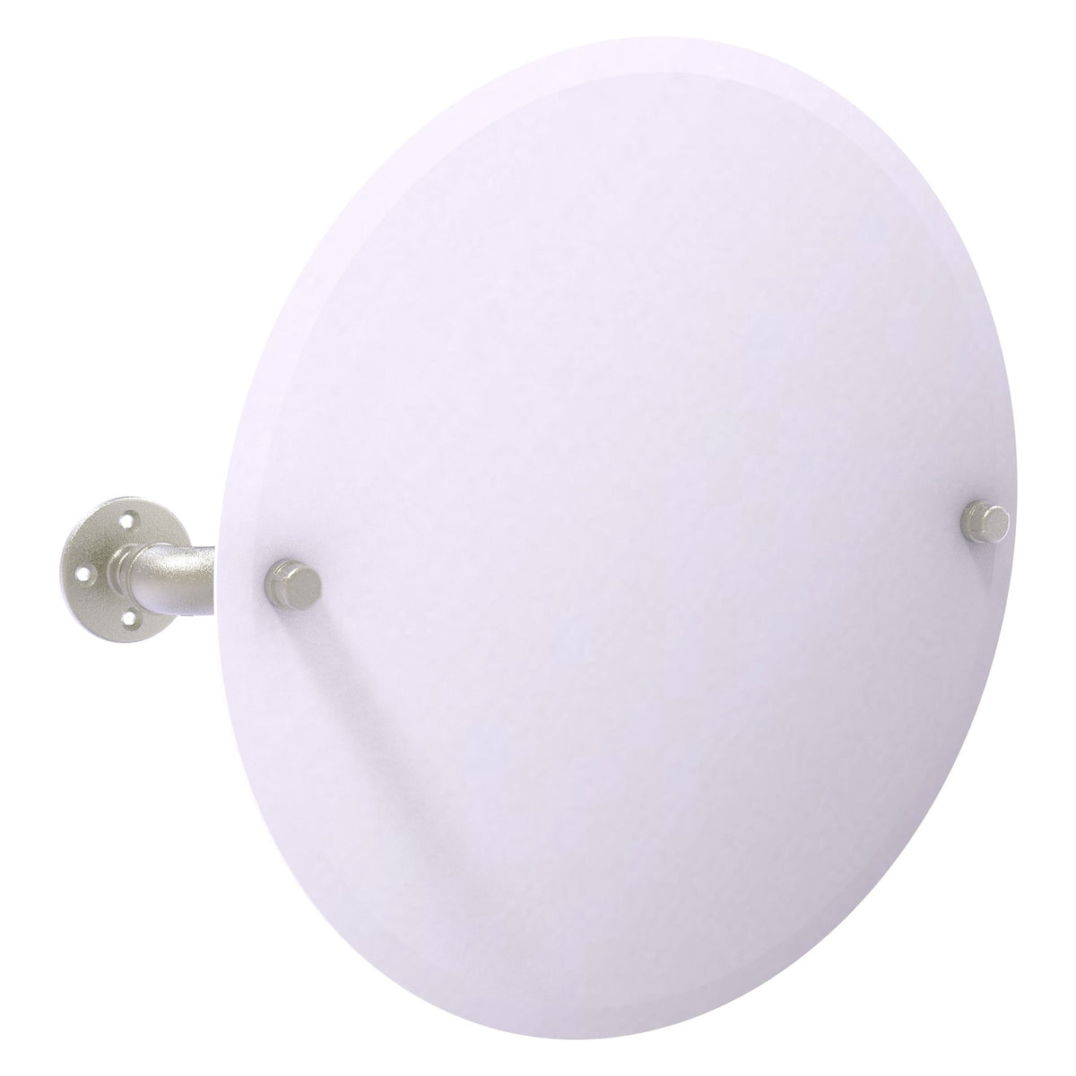 Allied Brass Pipeline 25.5" x 4.1" Satin Nickel Solid Brass Frameless Round Wall-Mounted Tilt Mirror