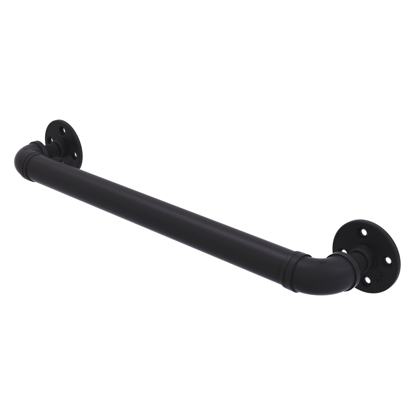 Allied Brass Pipeline 27" x 3.6" Matte Black Solid Brass Grab Bar