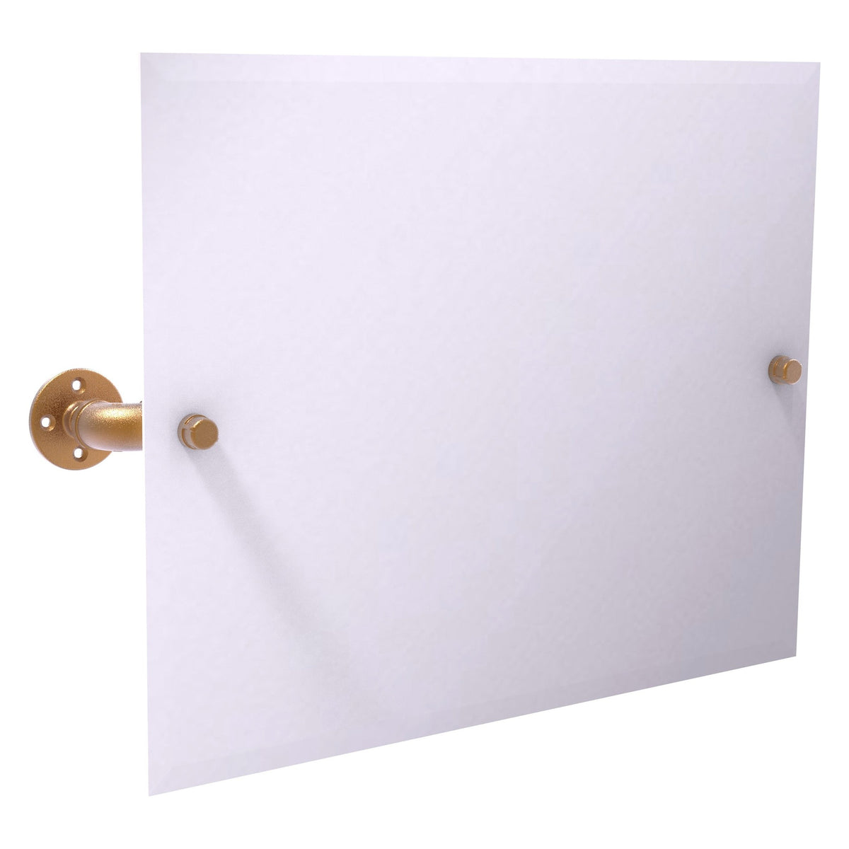 Allied Brass Pipeline 29.5" x 4.1" Brushed Bronze Solid Brass Landscape Rectangular Wall Mounted Tilt Mirror