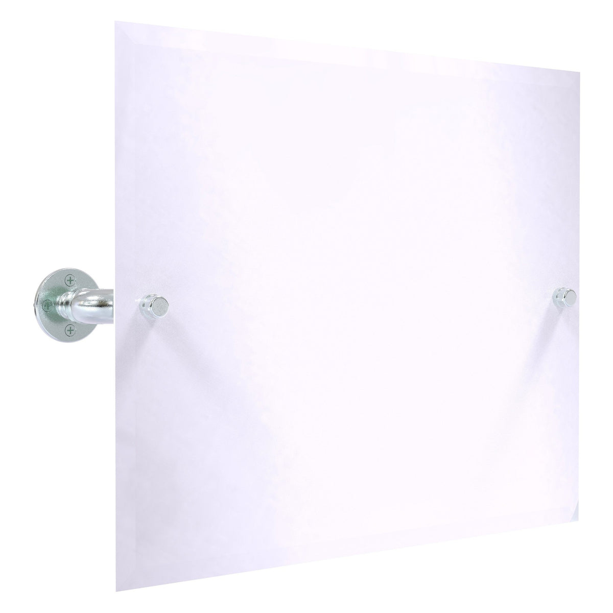 Allied Brass Pipeline 29.5" x 4.1" Polished Chrome Solid Brass Landscape Rectangular Wall Mounted Tilt Mirror