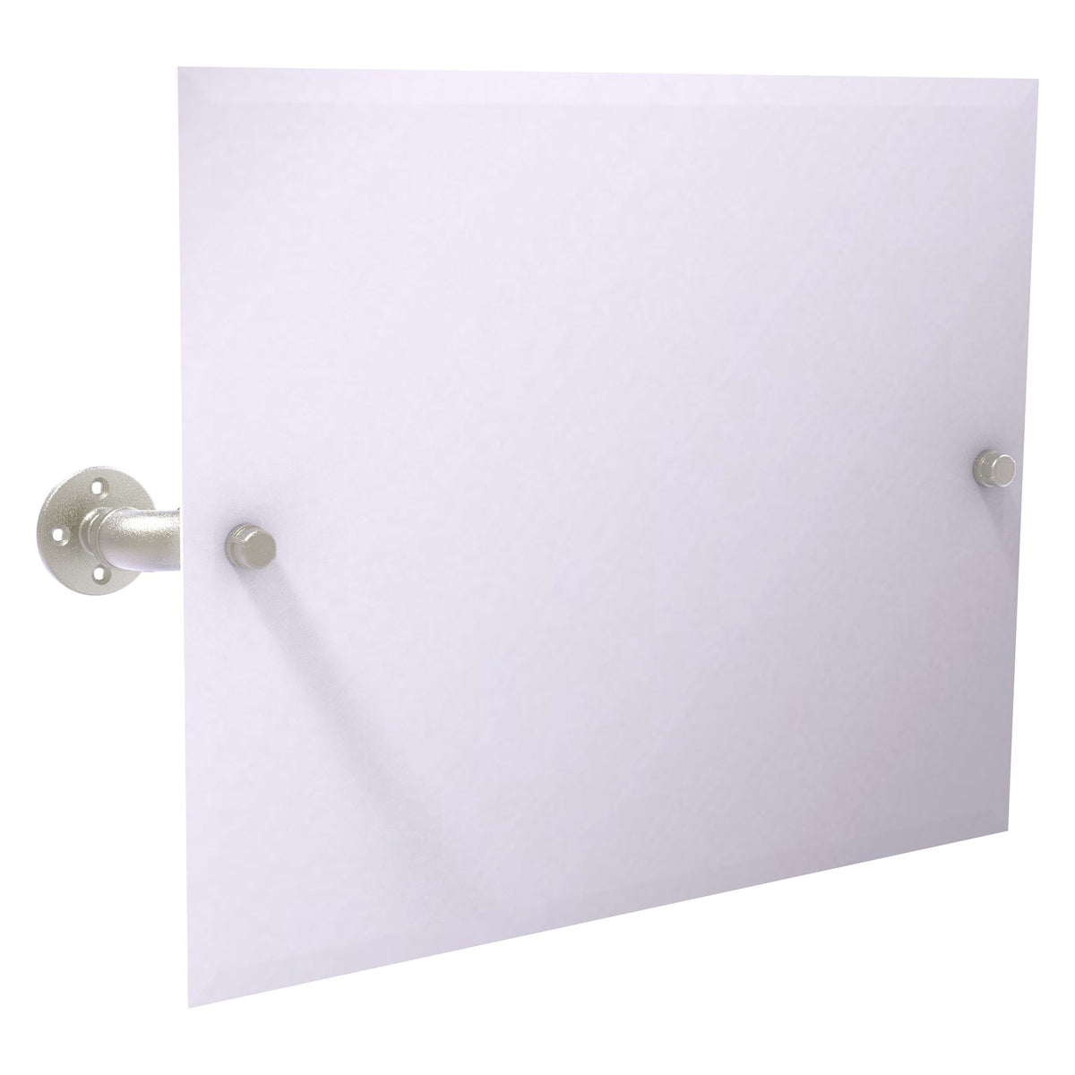 Allied Brass Pipeline 29.5" x 4.1" Satin Nickel Solid Brass Landscape Rectangular Wall Mounted Tilt Mirror