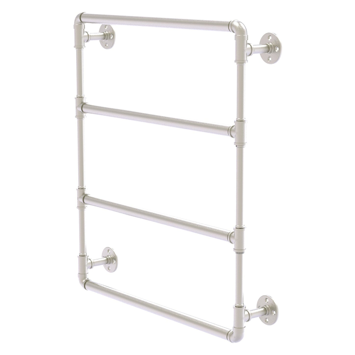 Allied Brass Pipeline 30" x 4.4" Satin Nickel Solid Brass Wall-Mounted Ladder Towel Bar