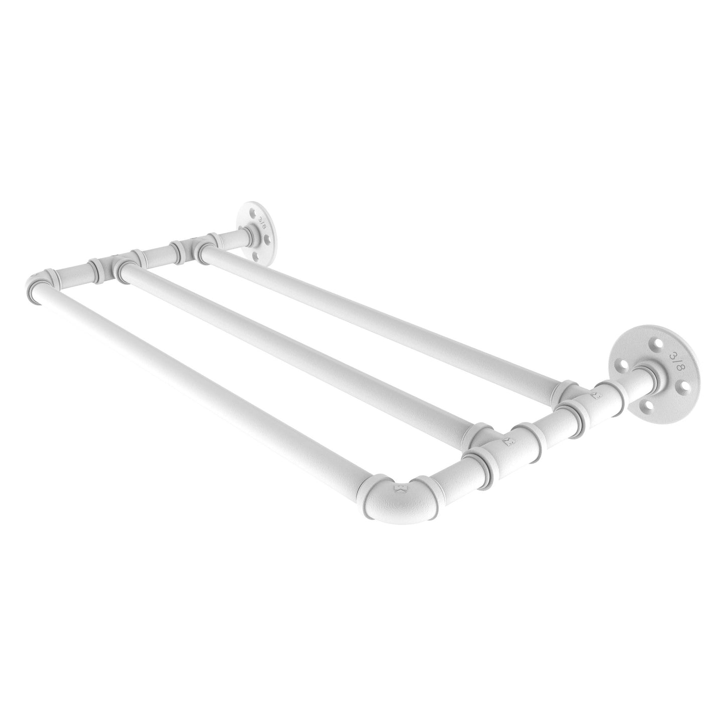 Allied Brass Pipeline 36" x 10.8" Matte White Solid Brass Wall-Mounted Towel Shelf