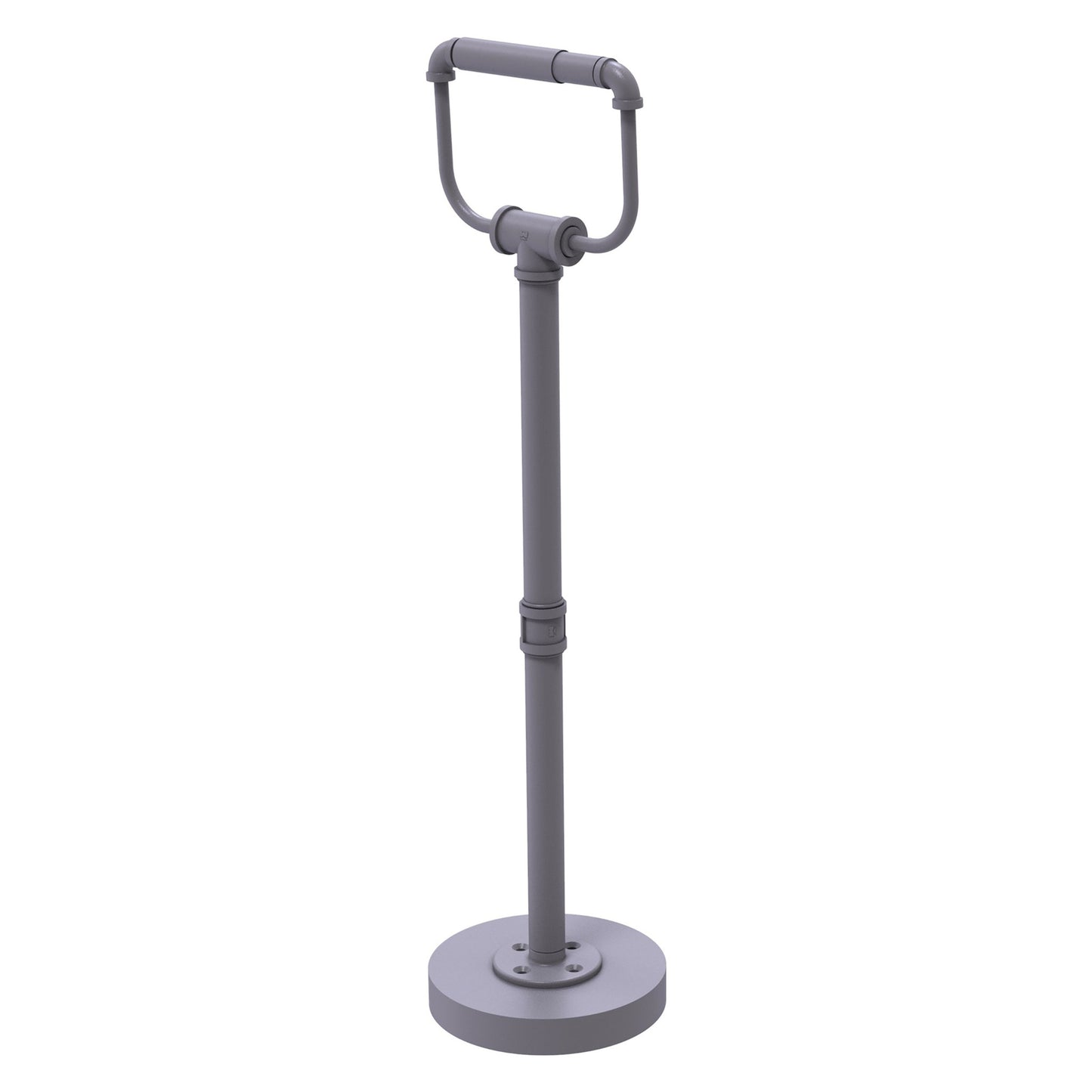 Allied Brass Pipeline 7" x 6" Matte Gray Solid Brass Free Standing Toilet Tissue Stand