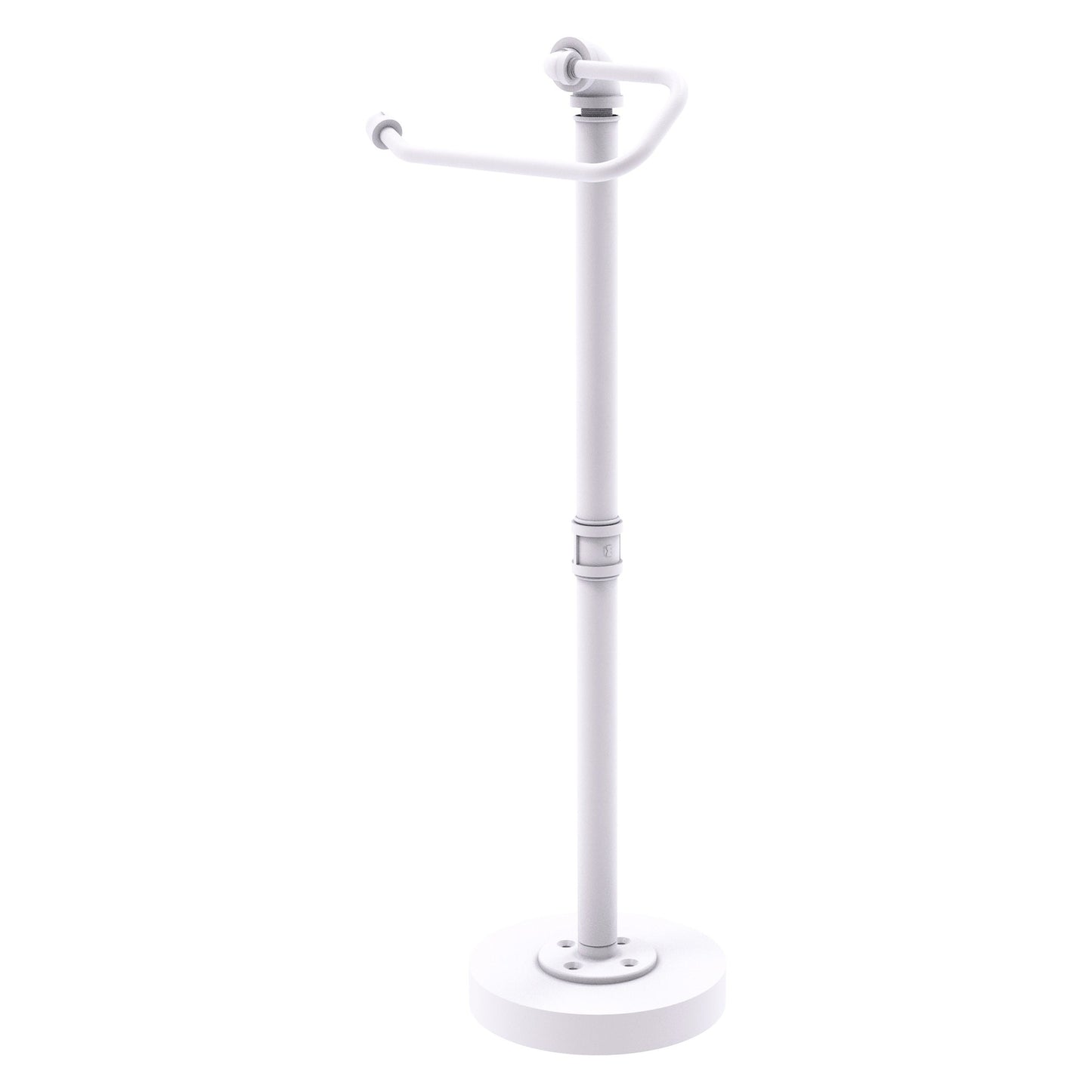 Allied Brass Pipeline 7.9" x 7.7" Matte White Solid Brass Free Standing Euro Style Toilet Tissue Stand