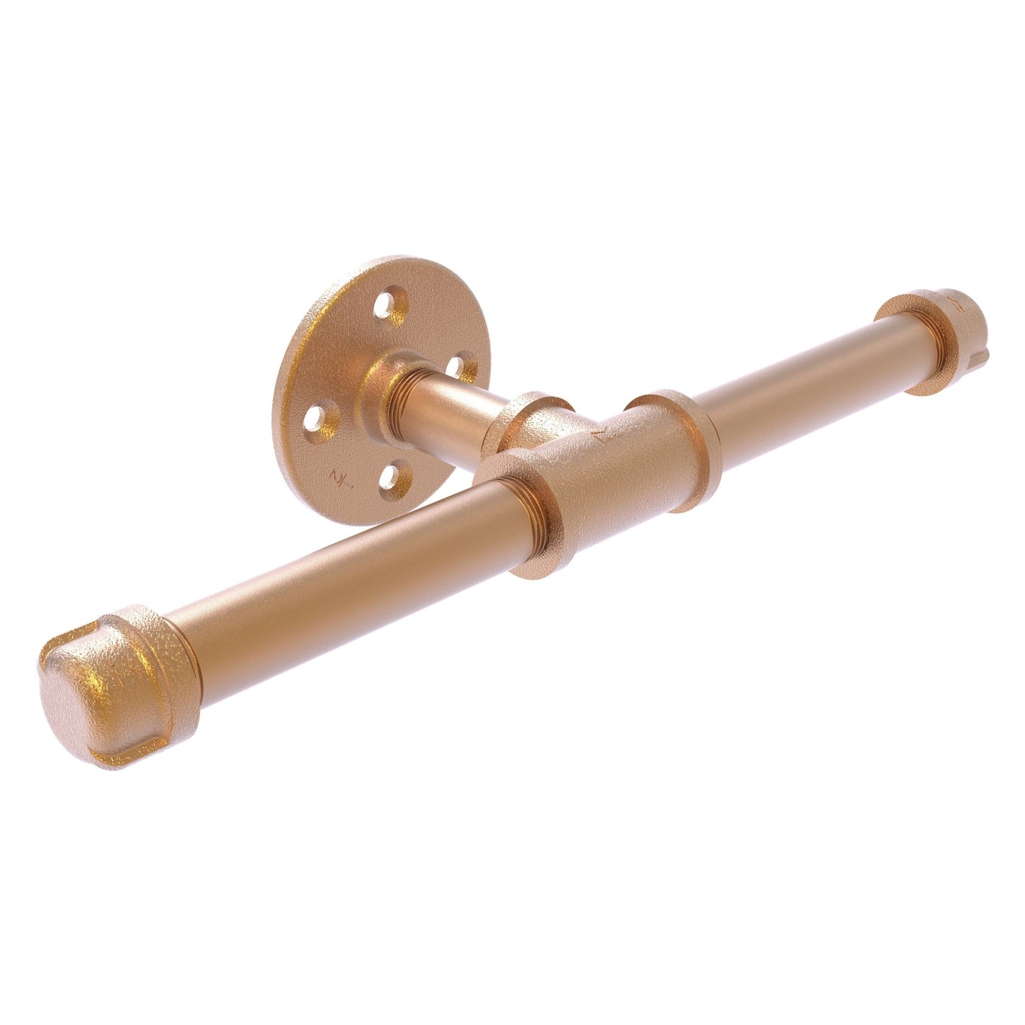 Allied Brass Pipeline 8" x 3.8" Brushed Bronze Solid Brass Double Roll Toilet Paper Holder