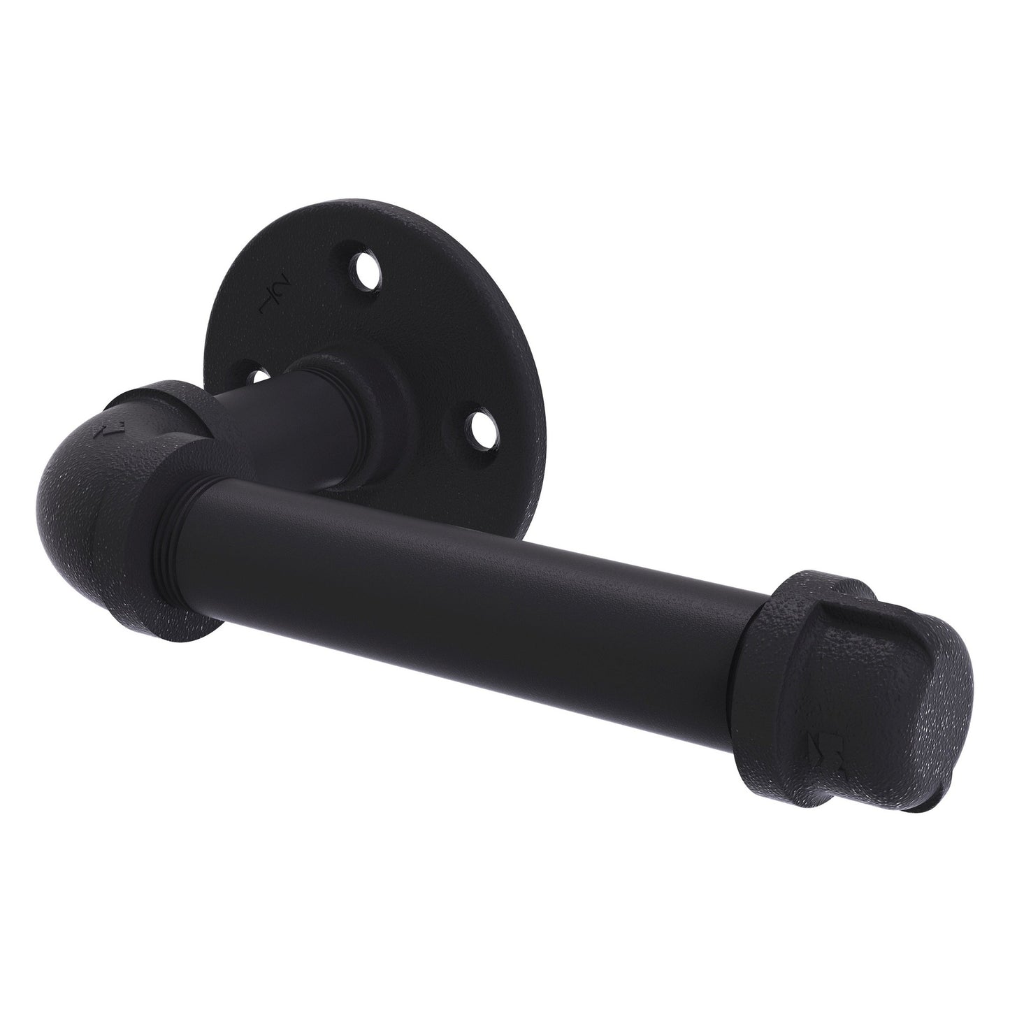 Allied Brass Pipeline 8" x 4.1" Matte Black Solid Brass European Style Toilet Tissue Holder