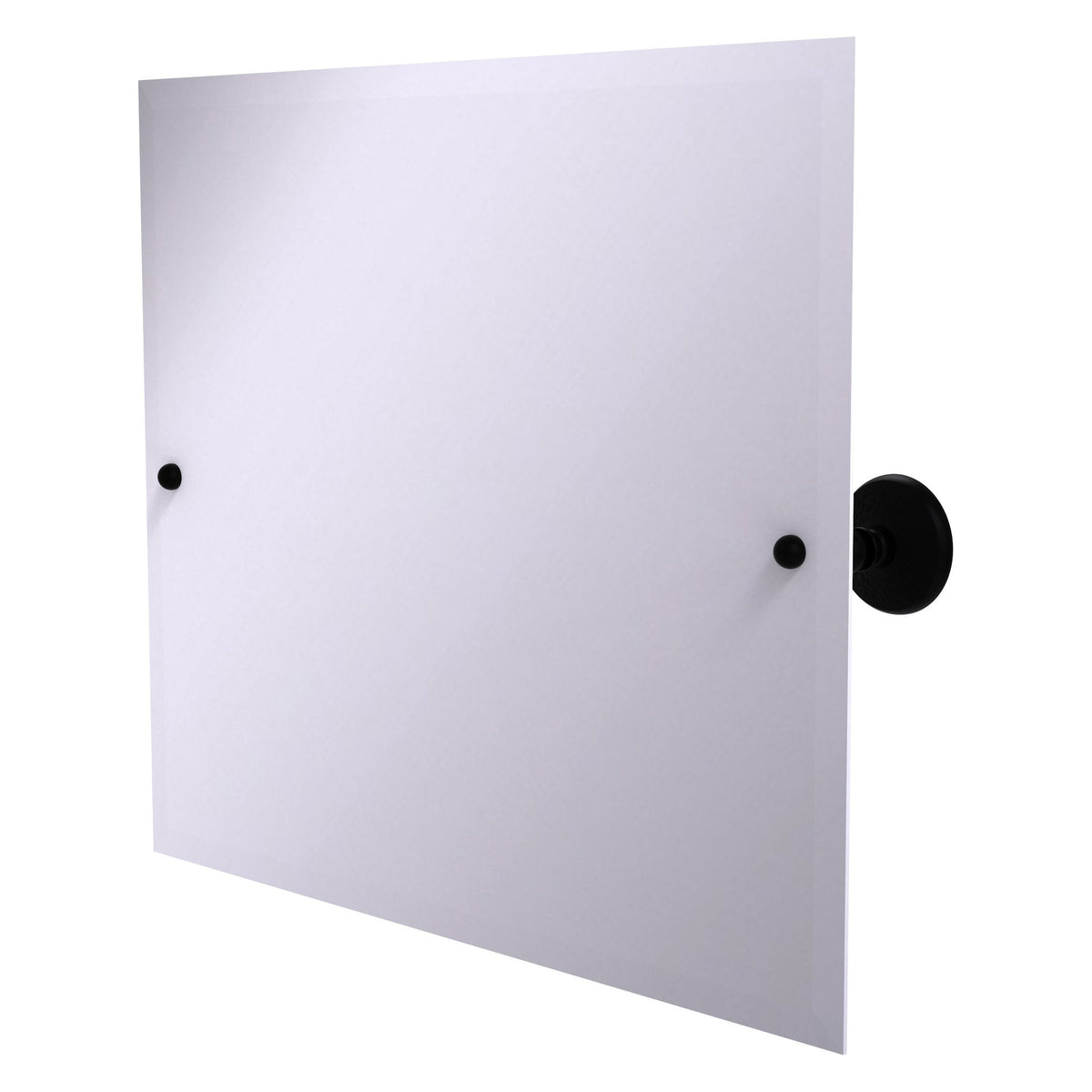 Allied Brass Prestige Monte Carlo 21" x 26" Matte Black Solid Brass Frameless Landscape Rectangular Tilt Mirror With Beveled Edge