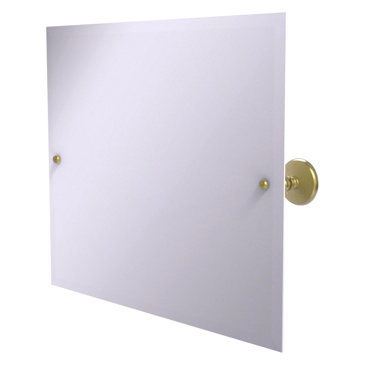 Allied Brass Prestige Monte Carlo 21" x 26" Satin Brass Solid Brass Frameless Landscape Rectangular Tilt Mirror With Beveled Edge