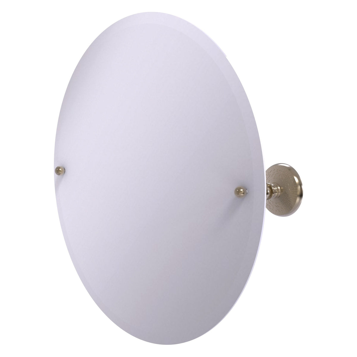 Allied Brass Prestige Monte Carlo 22" x 22" Antique Pewter Solid Brass Frameless Round Tilt Mirror With Beveled Edge