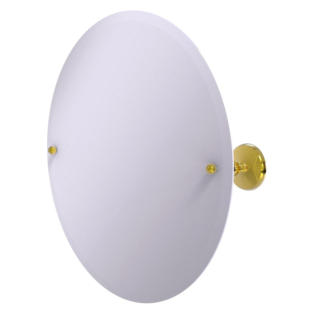 Allied Brass Prestige Monte Carlo 22" x 22" Polished Brass Solid Brass Frameless Round Tilt Mirror With Beveled Edge