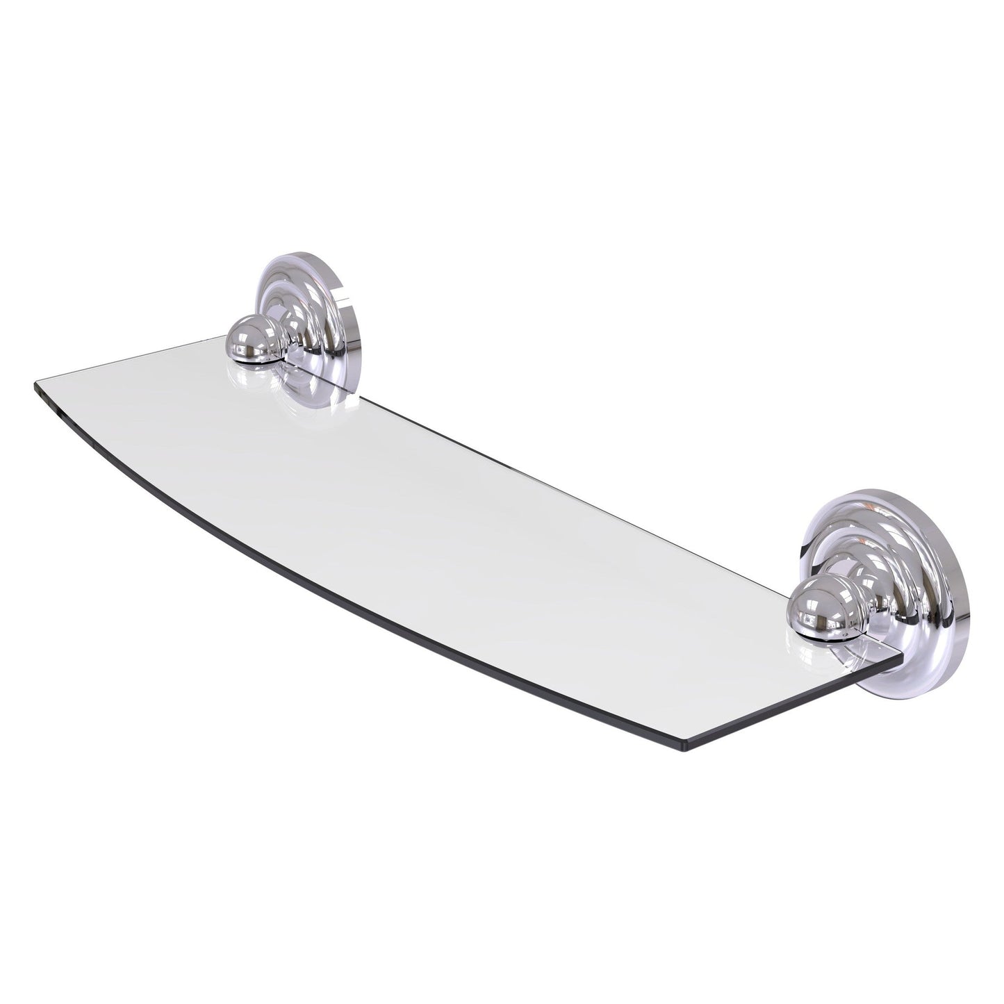 Allied Brass Prestige Que New 18" x 5" Polished Chrome Solid Brass 18-Inch Glass Shelf