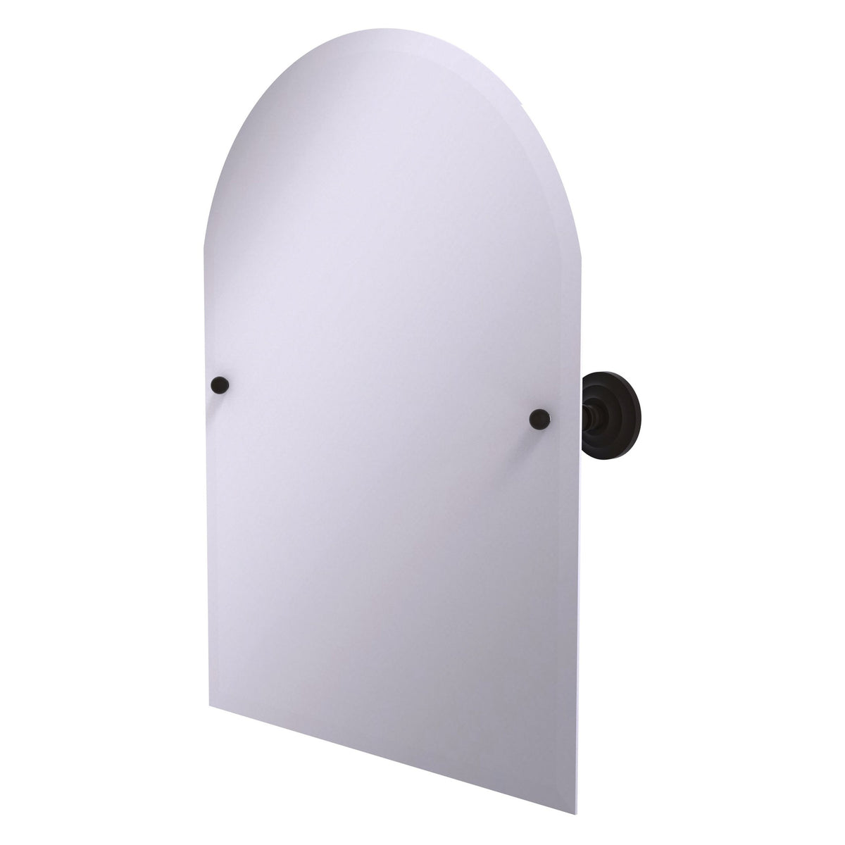 Allied Brass Prestige Que New 21" x 26" Oil Rubbed Bronze Solid Brass Frameless Arched Top Tilt Mirror With Beveled Edge