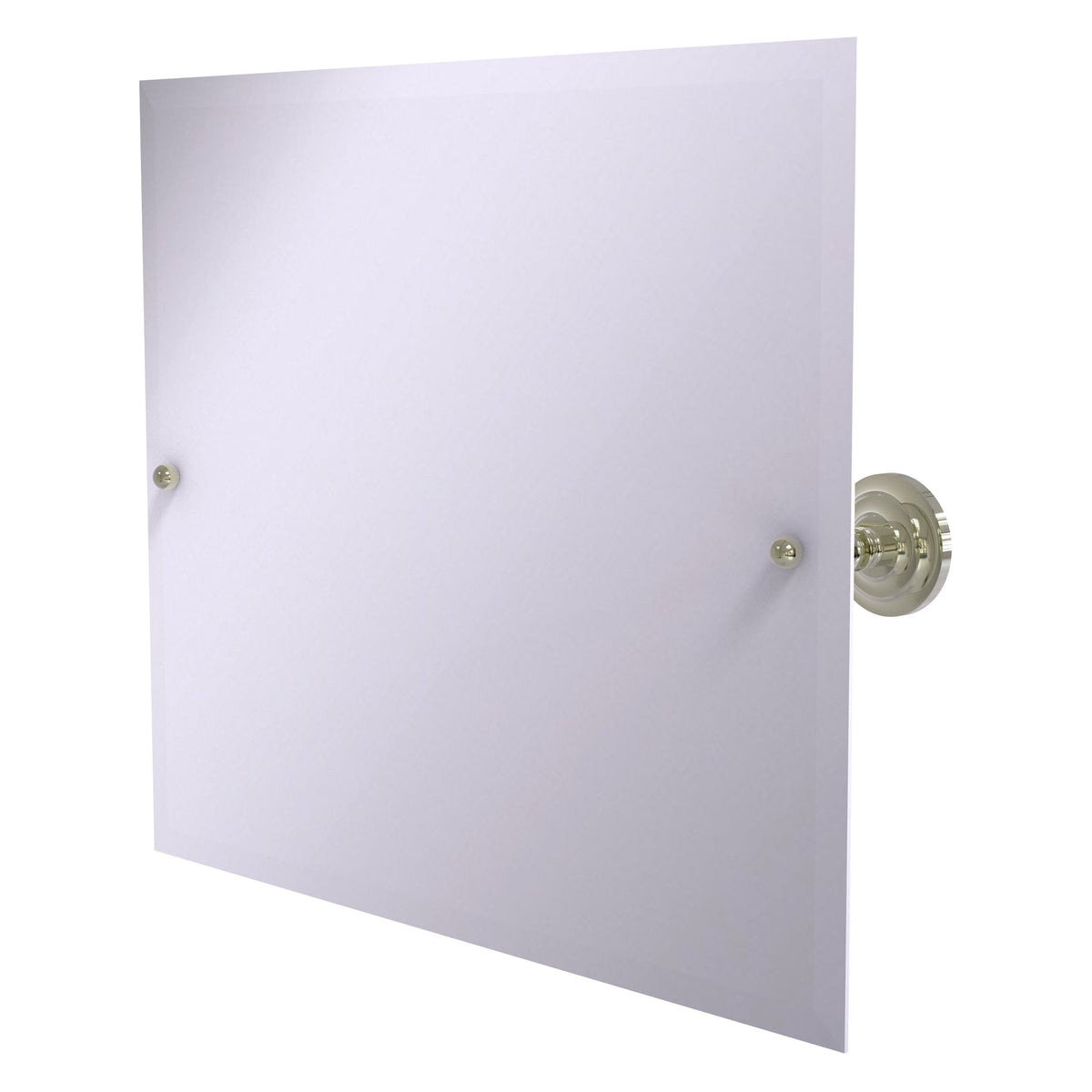 Allied Brass Prestige Que New 26" x 21" Polished Nickel Solid Brass Frameless Landscape Rectangular Tilt Mirror With Beveled Edge