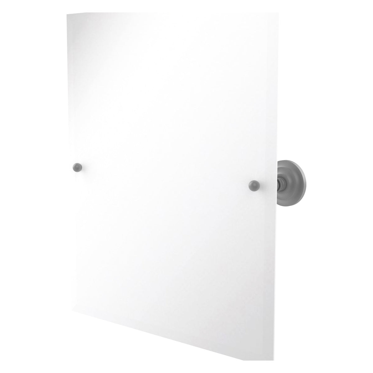 Allied Brass Prestige Que New 29" x 21" Matte Gray Solid Brass Frameless Rectangular Tilt Mirror With Beveled Edge