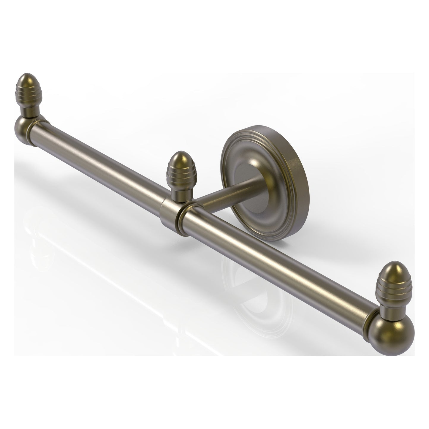 Allied Brass Prestige Regal 15.5" x 3.5" Antique Brass Solid Brass 2-Arm Guest Towel Holder