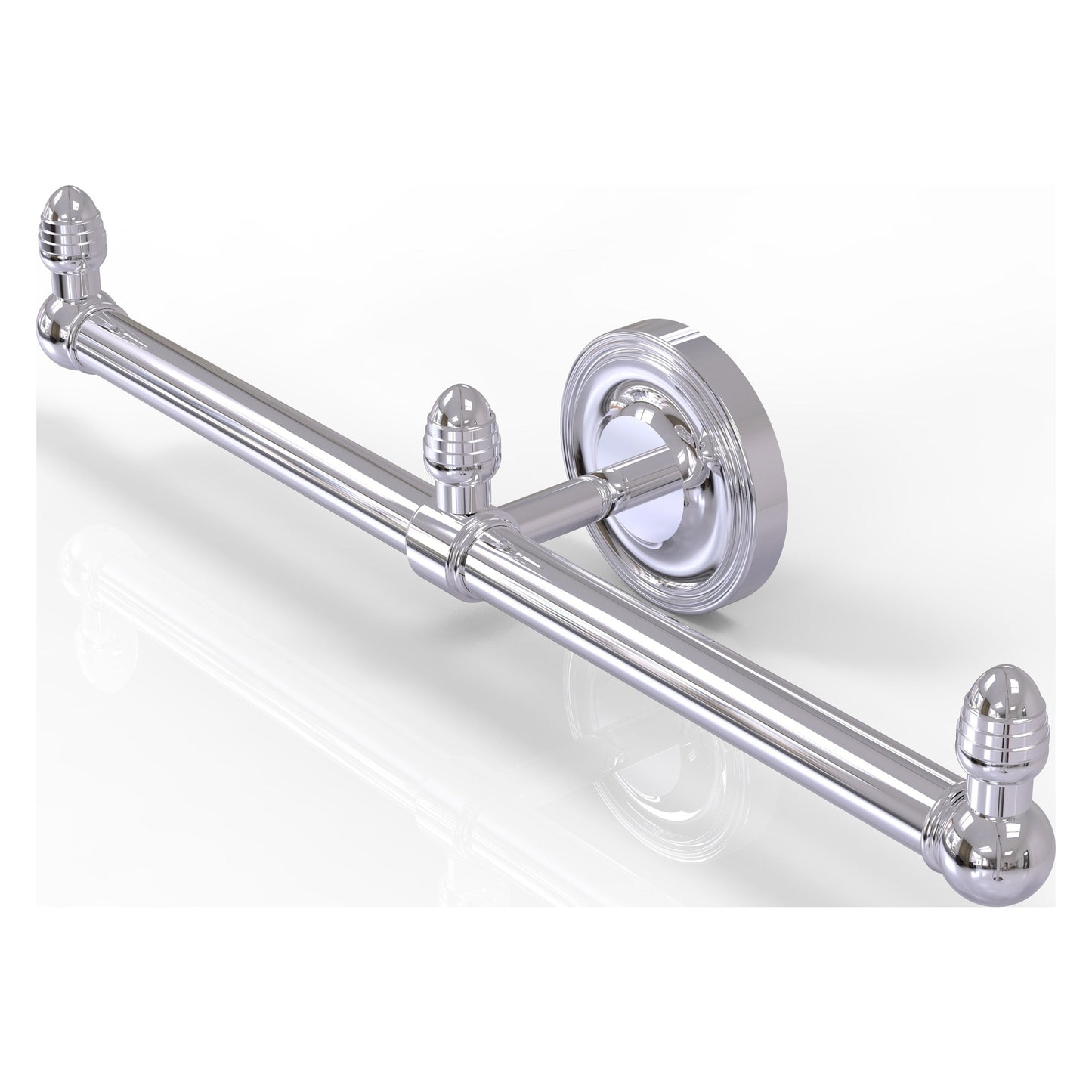 Allied Brass Prestige Regal 15.5" x 3.5" Polished Chrome Solid Brass 2-Arm Guest Towel Holder