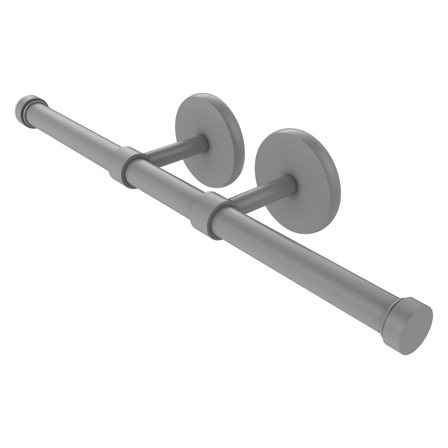 Allied Brass Prestige Skyline 14.9" x 3.6" Matte Gray Solid Brass Double Roll Toilet Tissue Holder