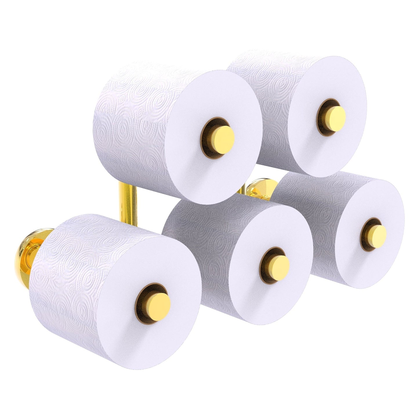 Allied Brass Prestige Skyline 14.9" x 7" Polished Brass Solid Brass 5-Roll Reserve Roll Toilet Paper Holder