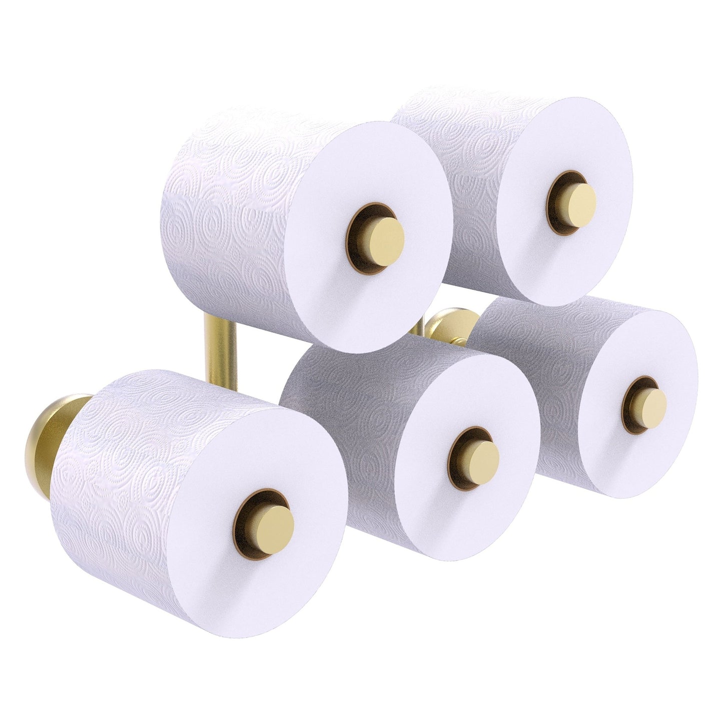 Allied Brass Prestige Skyline 14.9" x 7" Satin Brass Solid Brass 5-Roll Reserve Roll Toilet Paper Holder