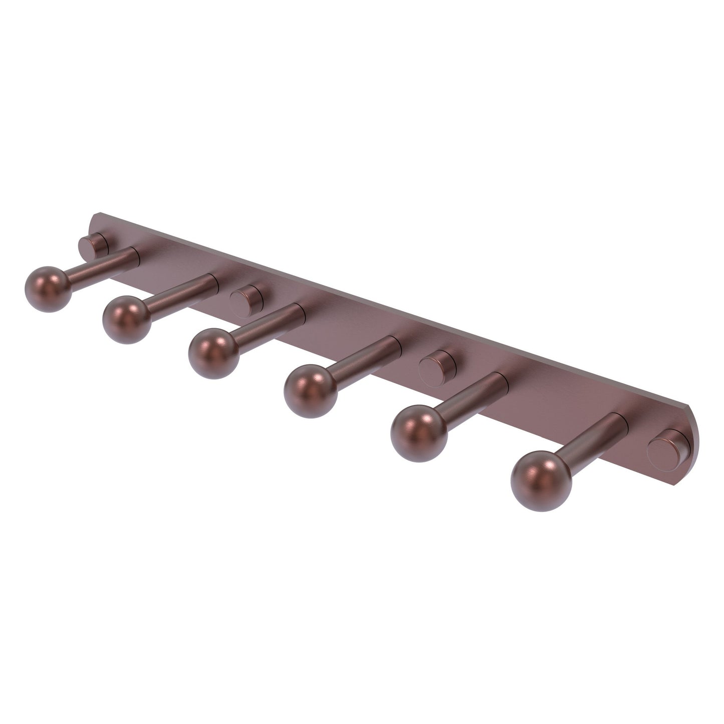 Allied Brass Prestige Skyline 15.5" x 3" Antique Copper Solid Brass 6-Position Tie and Belt Rack