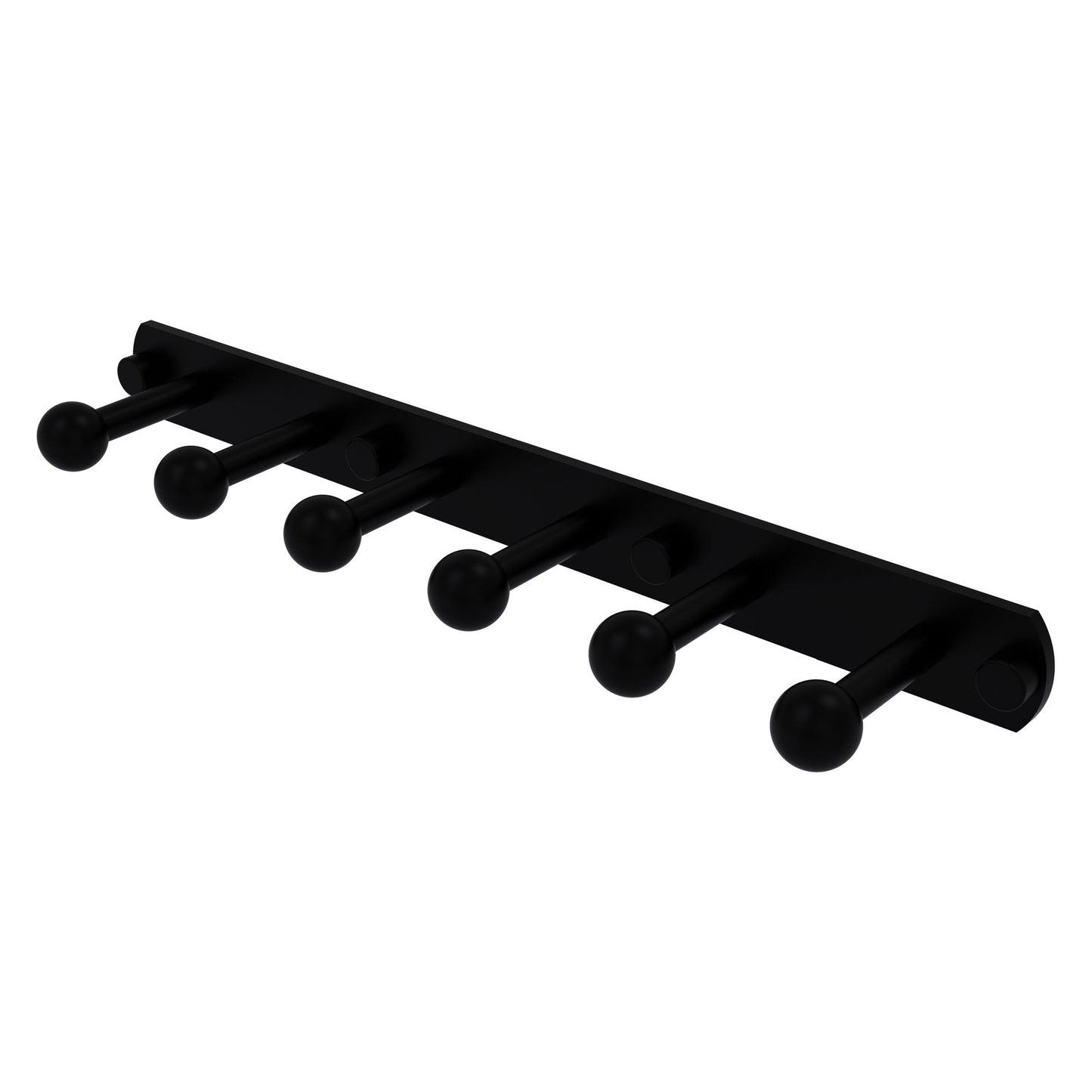 Allied Brass Prestige Skyline 15.5" x 3" Matte Black Solid Brass 6-Position Tie and Belt Rack