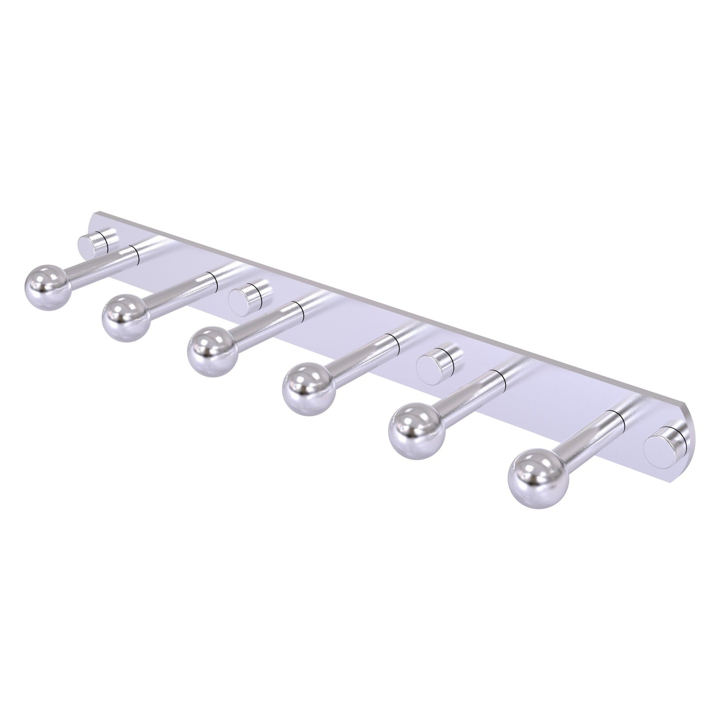Allied Brass Prestige Skyline 15.5" x 3" Satin Chrome Solid Brass 6-Position Tie and Belt Rack
