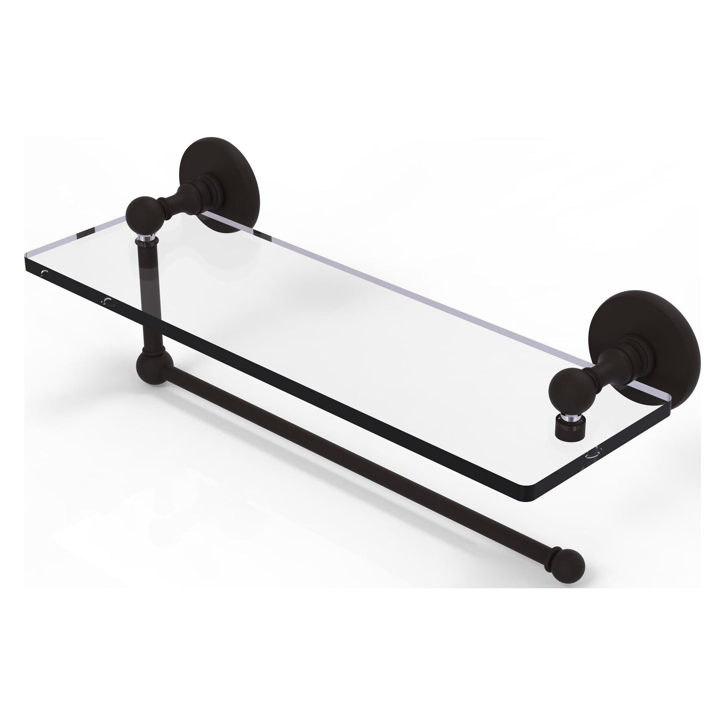 Allied Brass Prestige Skyline 16" x 5" Oil Rubbed Bronze Solid Brass Paper Towel Holder With 16" Glass Shelf