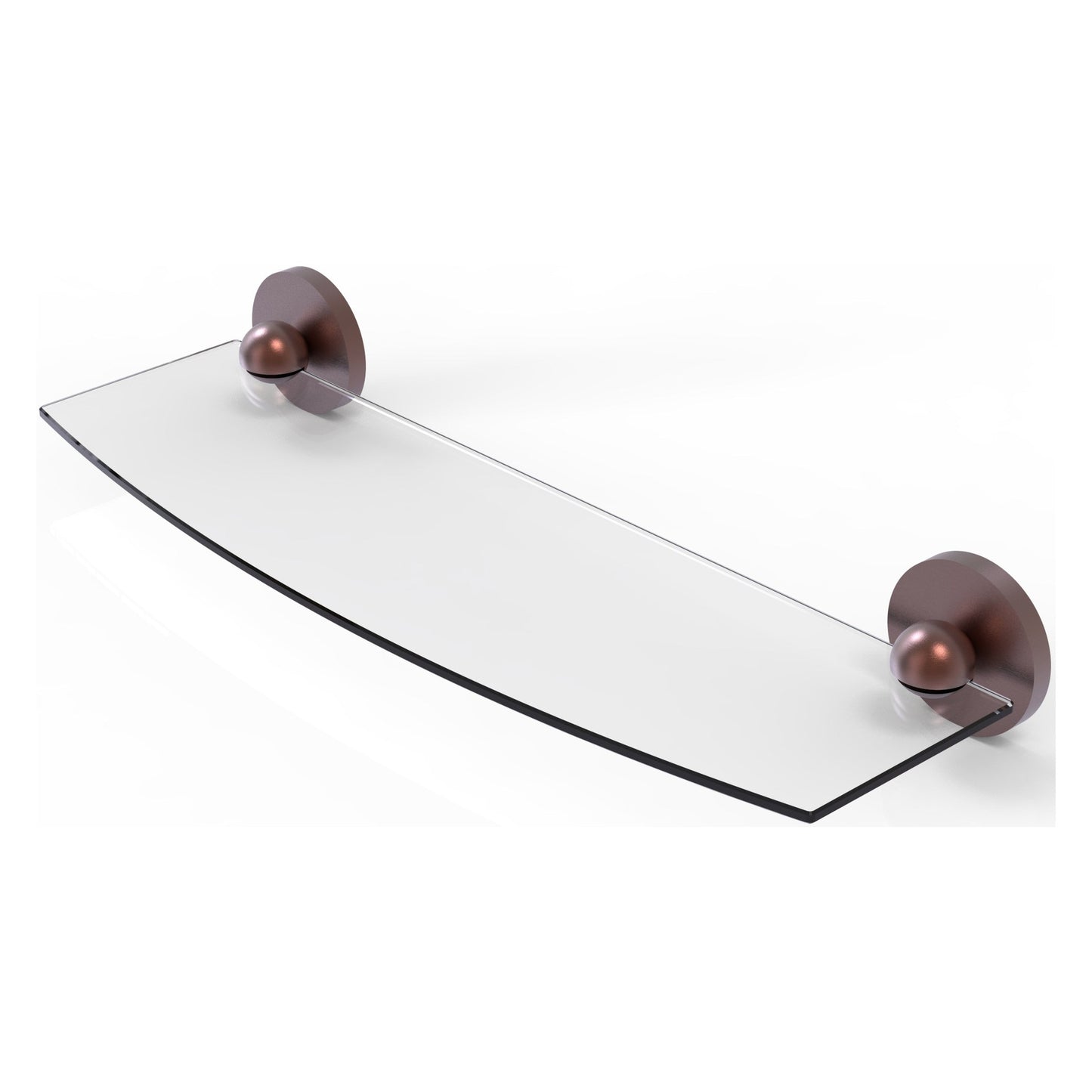Allied Brass Prestige Skyline 18" x 5" Antique Copper Solid Brass Glass Shelf