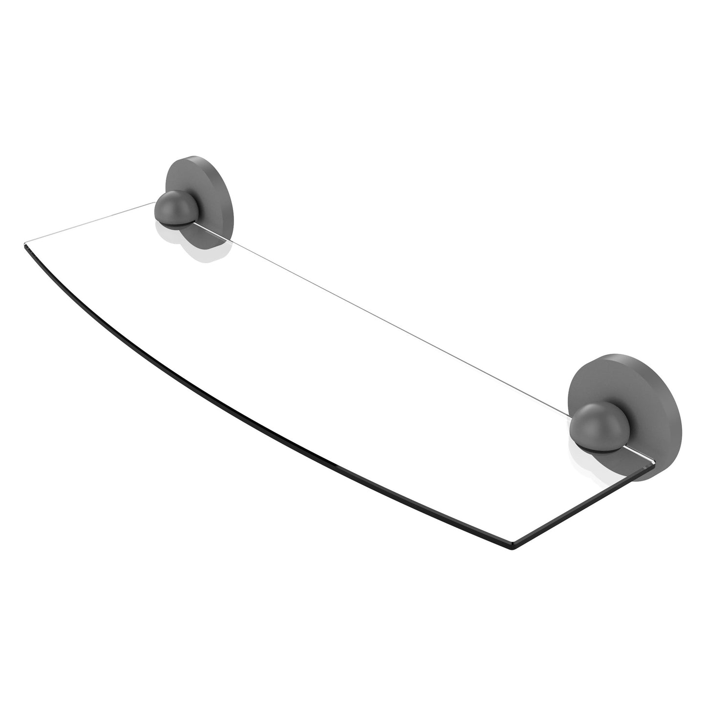 Allied Brass Prestige Skyline 18" x 5" Matte Gray Solid Brass Glass Shelf