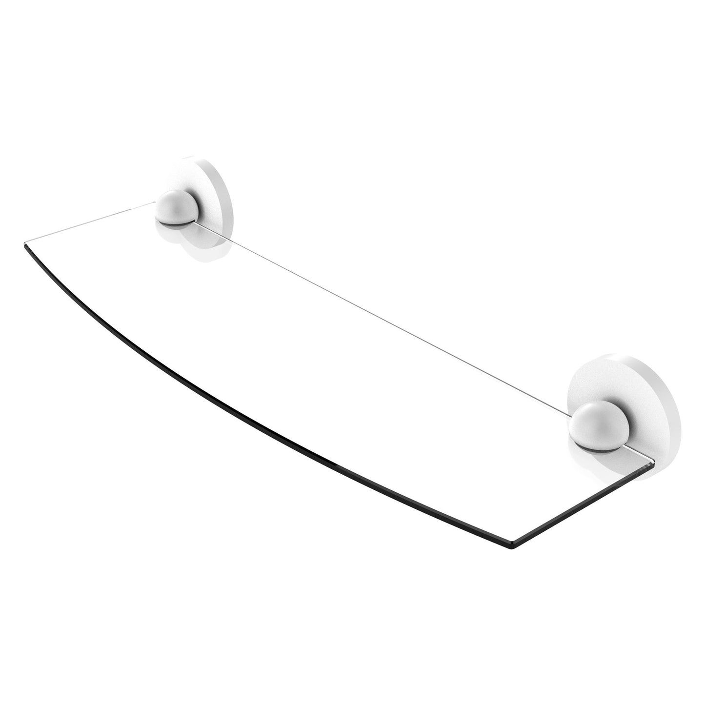 Allied Brass Prestige Skyline 18" x 5" Matte White Solid Brass Glass Shelf