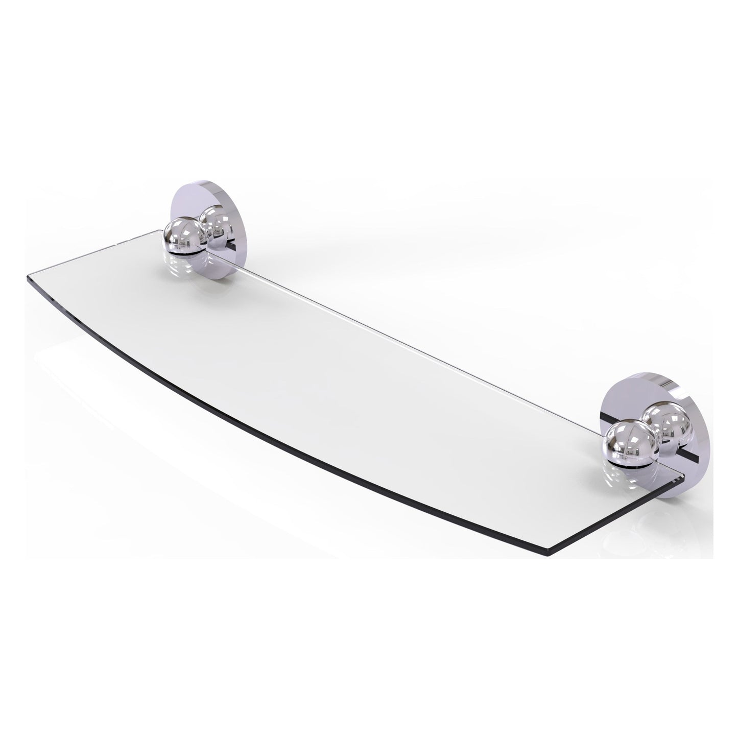 Allied Brass Prestige Skyline 18" x 5" Polished Chrome Solid Brass Glass Shelf