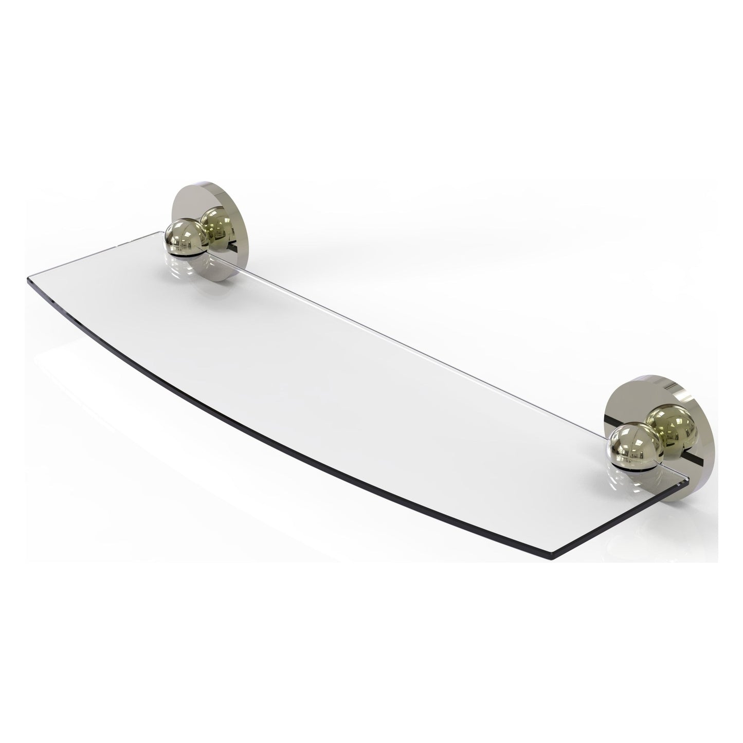 Allied Brass Prestige Skyline 18" x 5" Polished Nickel Solid Brass Glass Shelf