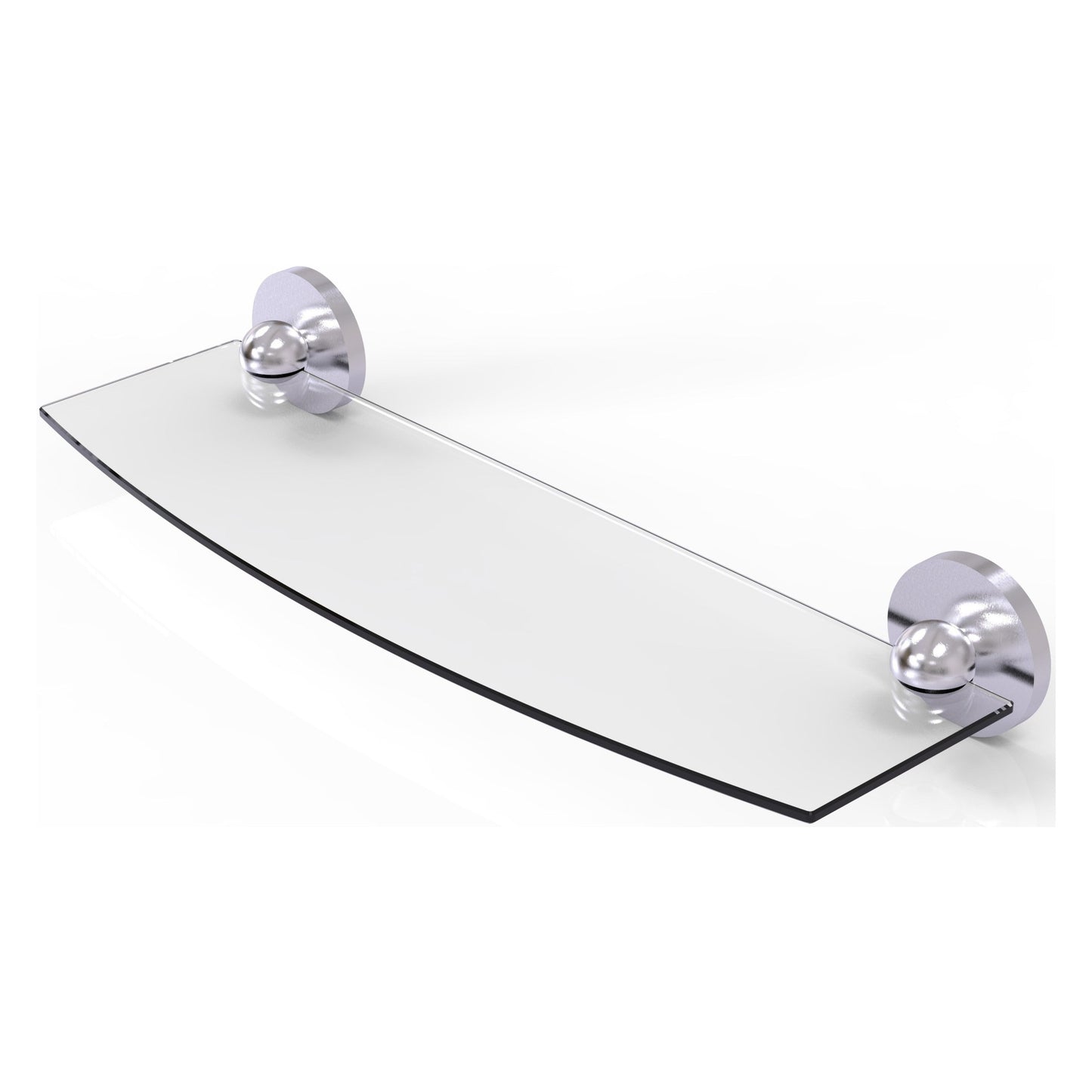 Allied Brass Prestige Skyline 18" x 5" Satin Chrome Solid Brass Glass Shelf