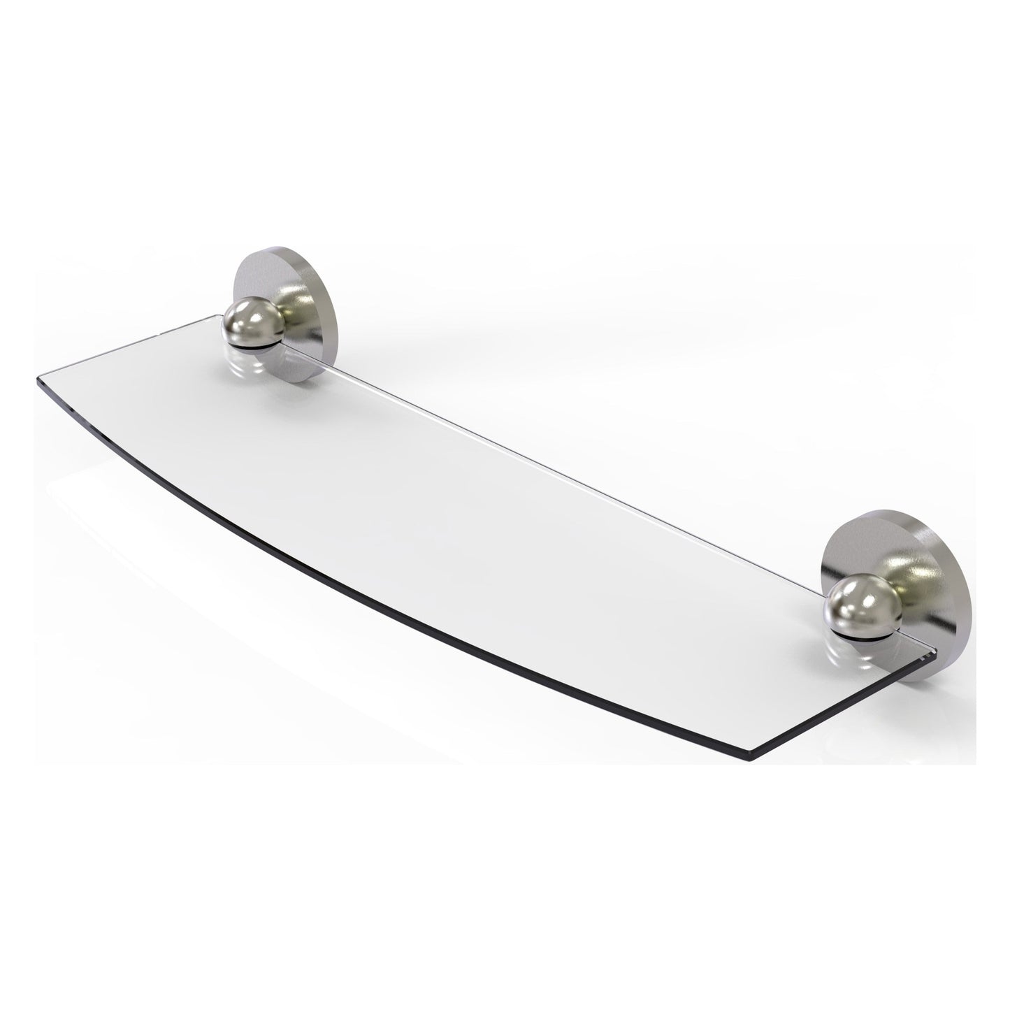 Allied Brass Prestige Skyline 18" x 5" Satin Nickel Solid Brass Glass Shelf