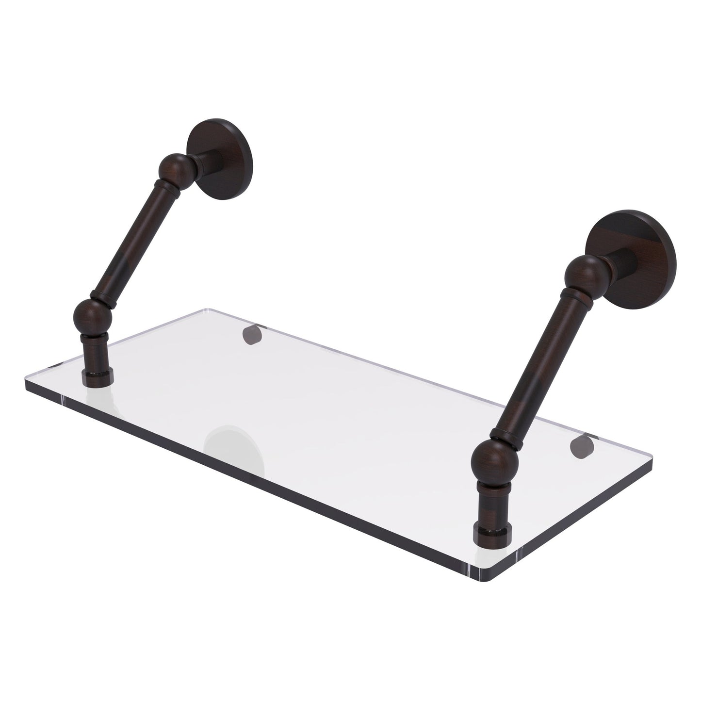 Allied Brass Prestige Skyline 18" x 8" Venetian Bronze Solid Brass Floating Glass Shelf