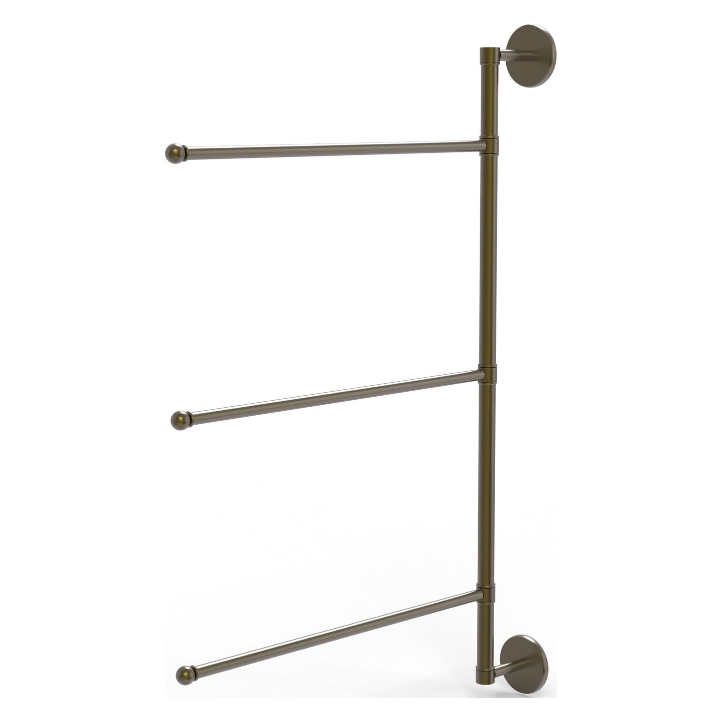 Allied Brass Prestige Skyline 20.2" x 3.1" Antique Brass Solid Brass 3-Swing Arm Vertical Towel Bar