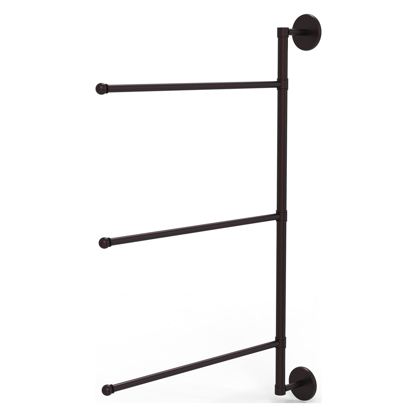 Allied Brass Prestige Skyline 20.2" x 3.1" Antique Bronze Solid Brass 3-Swing Arm Vertical Towel Bar