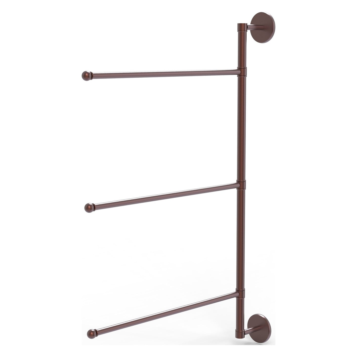 Allied Brass Prestige Skyline 20.2" x 3.1" Antique Copper Solid Brass 3-Swing Arm Vertical Towel Bar