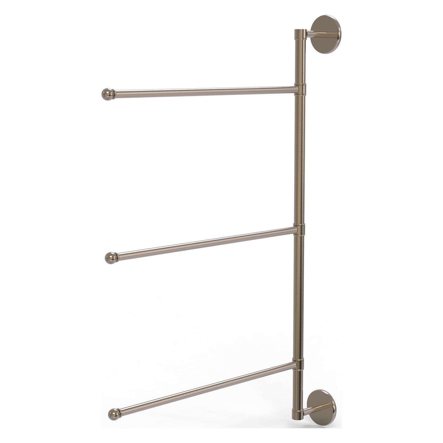 Allied Brass Prestige Skyline 20.2" x 3.1" Antique Pewter Solid Brass 3-Swing Arm Vertical Towel Bar