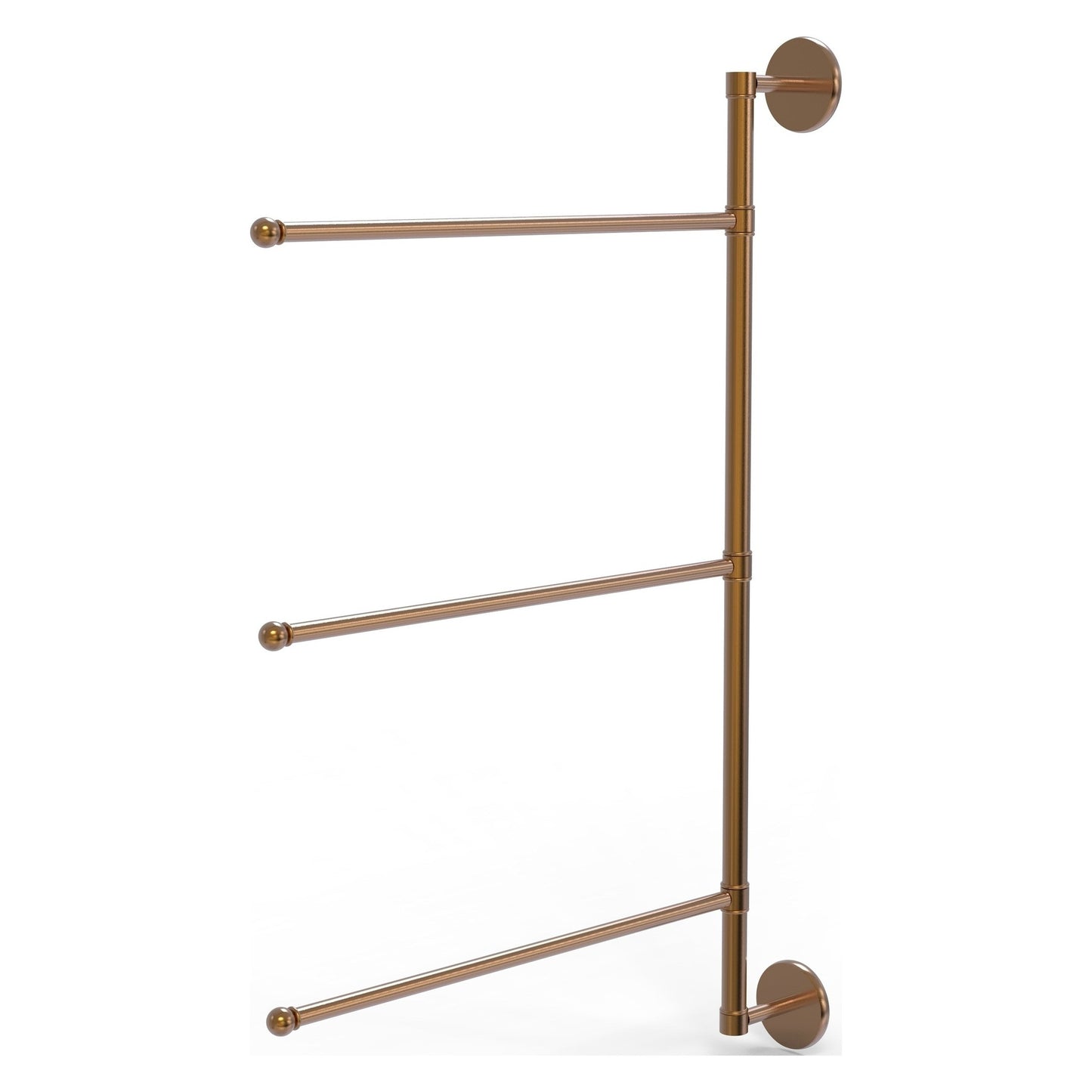 Allied Brass Prestige Skyline 20.2" x 3.1" Brushed Bronze Solid Brass 3-Swing Arm Vertical Towel Bar