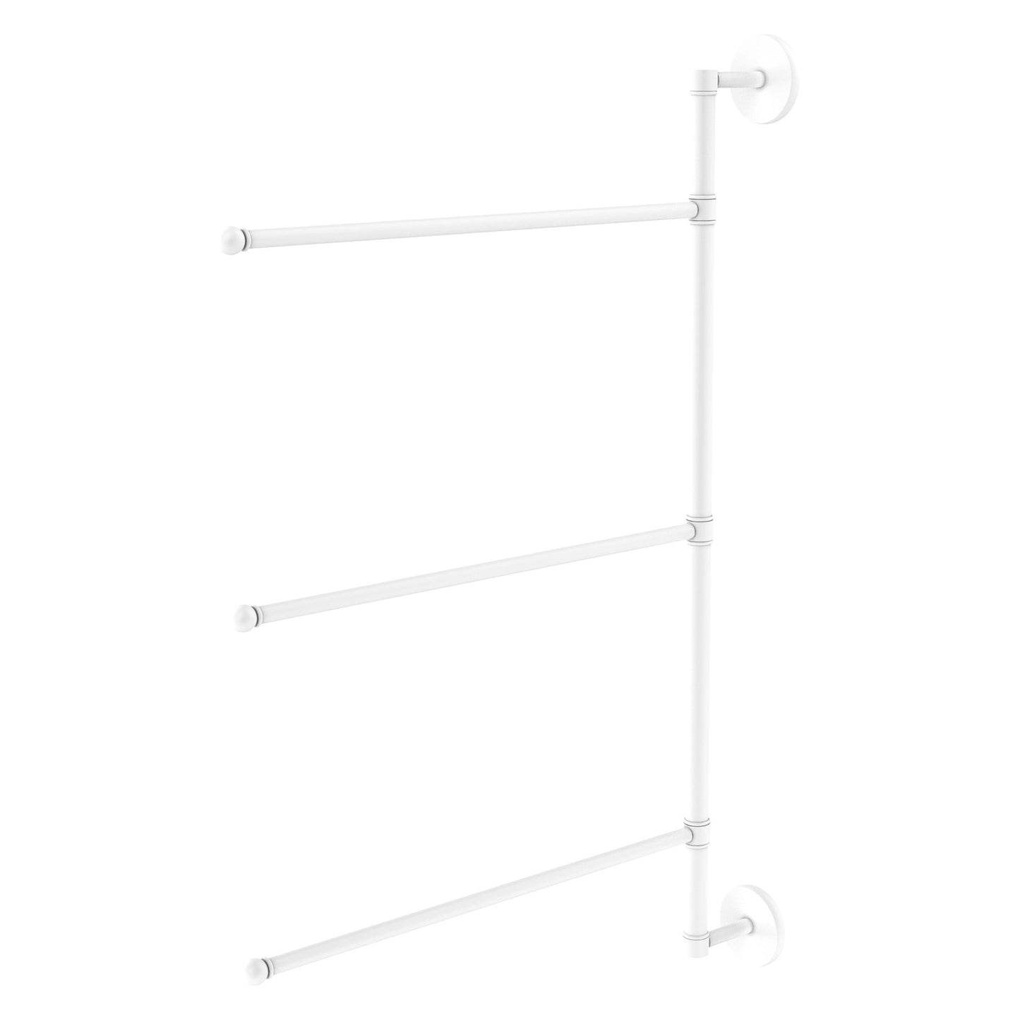 Allied Brass Prestige Skyline 20.2" x 3.1" Matte White Solid Brass 3-Swing Arm Vertical Towel Bar