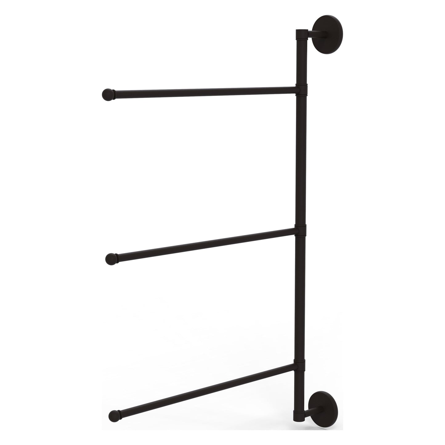Allied Brass Prestige Skyline 20.2" x 3.1" Oil Rubbed Bronze Solid Brass 3-Swing Arm Vertical Towel Bar
