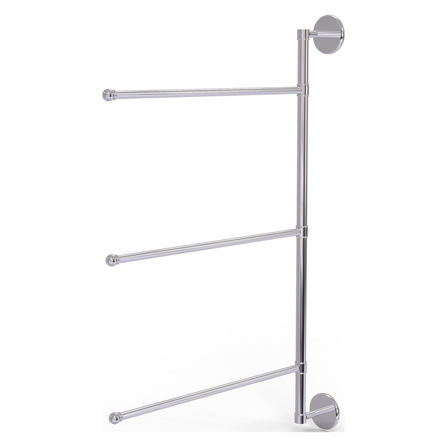 Allied Brass Prestige Skyline 20.2" x 3.1" Polished Chrome Solid Brass 3-Swing Arm Vertical Towel Bar