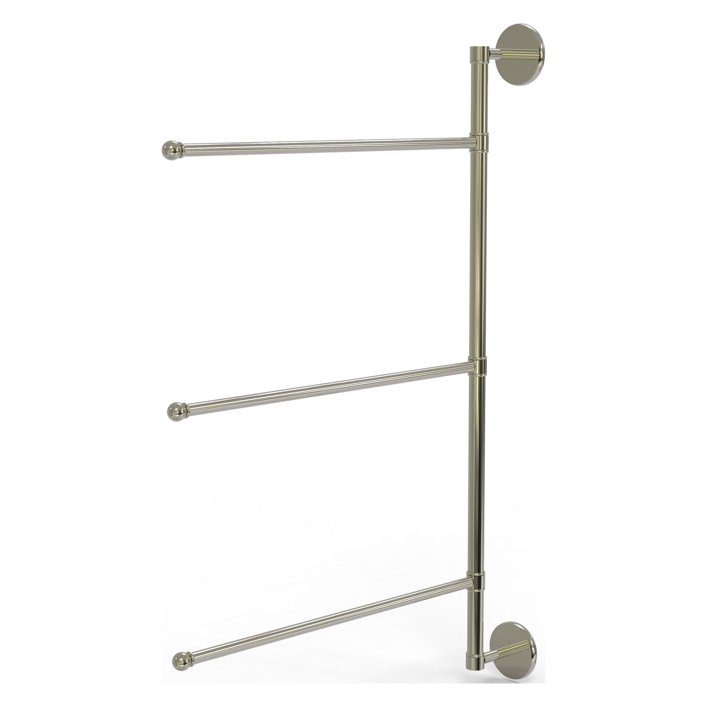 Allied Brass Prestige Skyline 20.2" x 3.1" Polished Nickel Solid Brass 3-Swing Arm Vertical Towel Bar