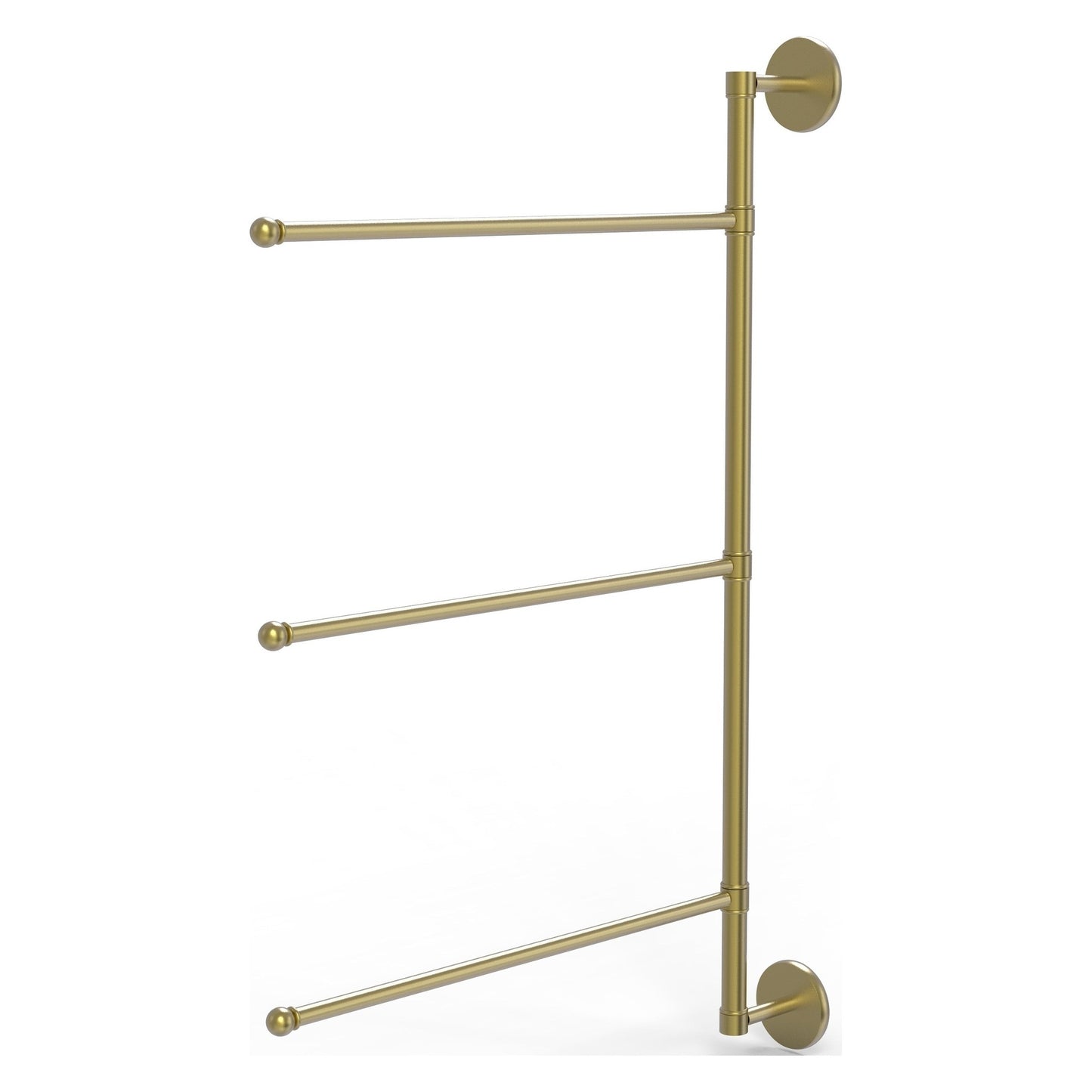 Allied Brass Prestige Skyline 20.2" x 3.1" Satin Brass Solid Brass 3-Swing Arm Vertical Towel Bar